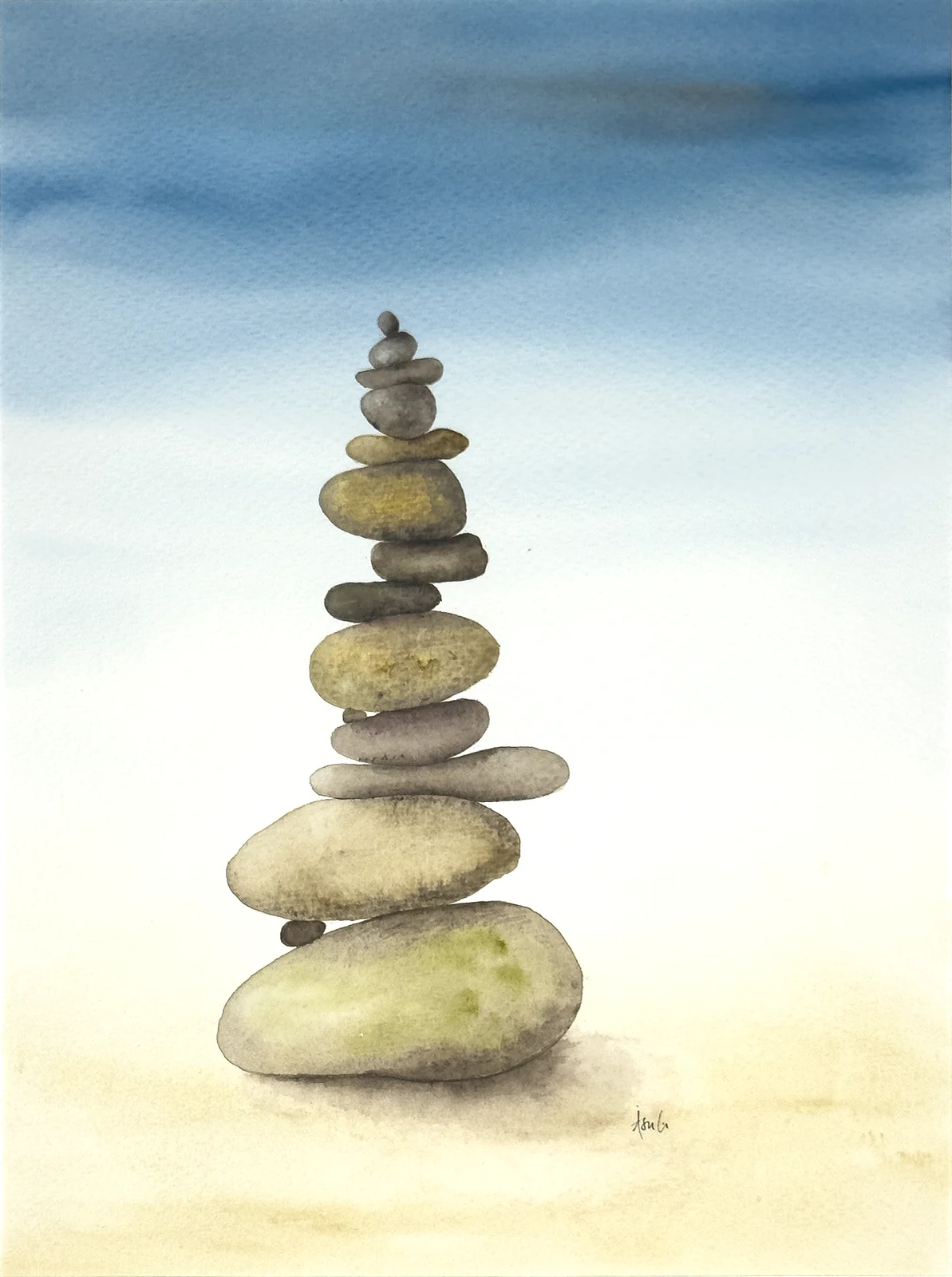 Akvarell Balans av Åsa Gustafsson