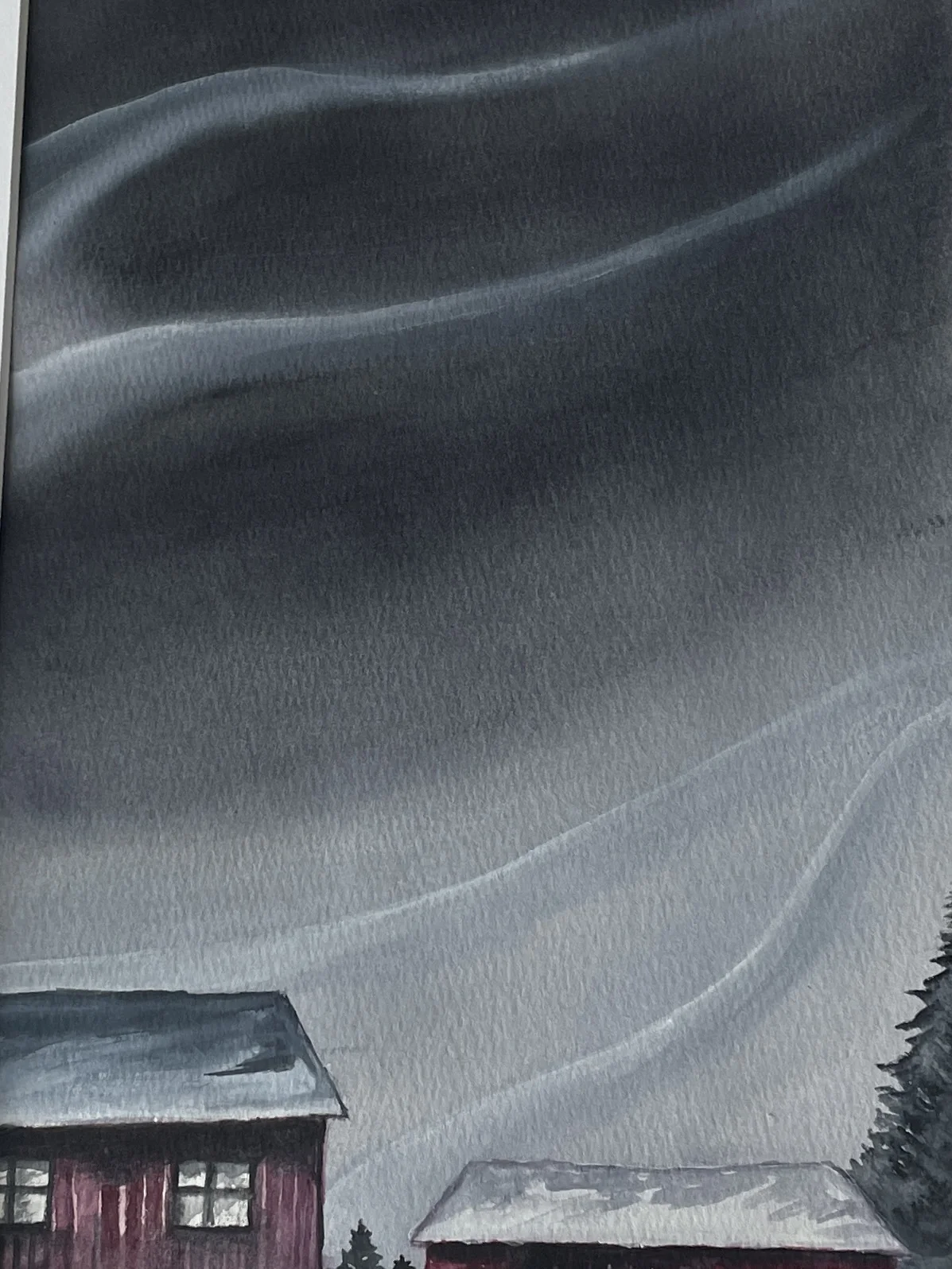 Akvarell Hem av Anna Roos Friden