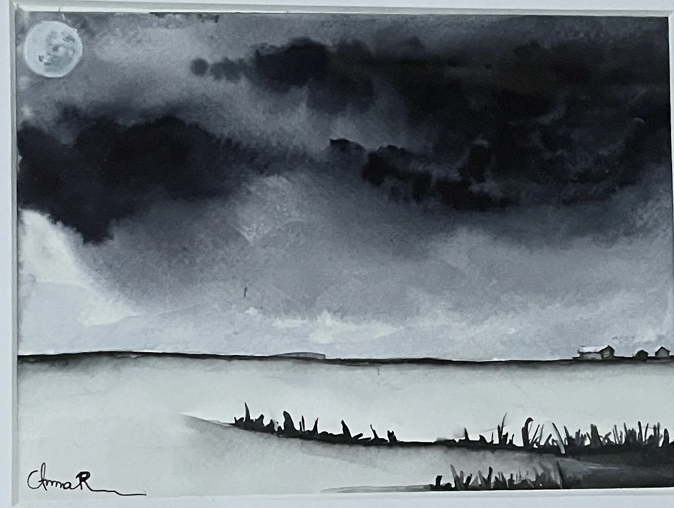 Akvarell Afton av Anna Roos Friden