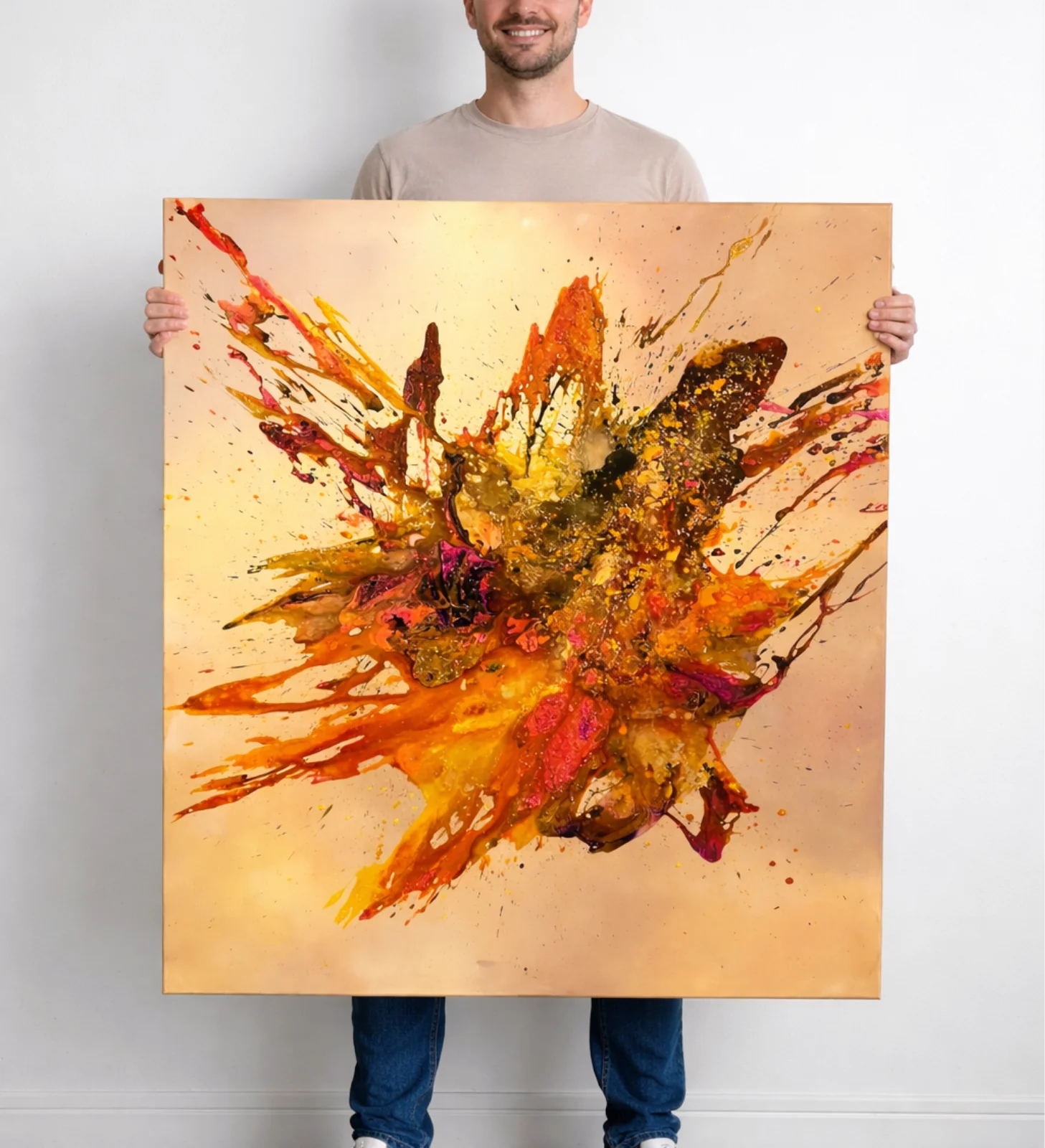 Akrylmålning La passion de la creativite 2/3 av Alex Colard