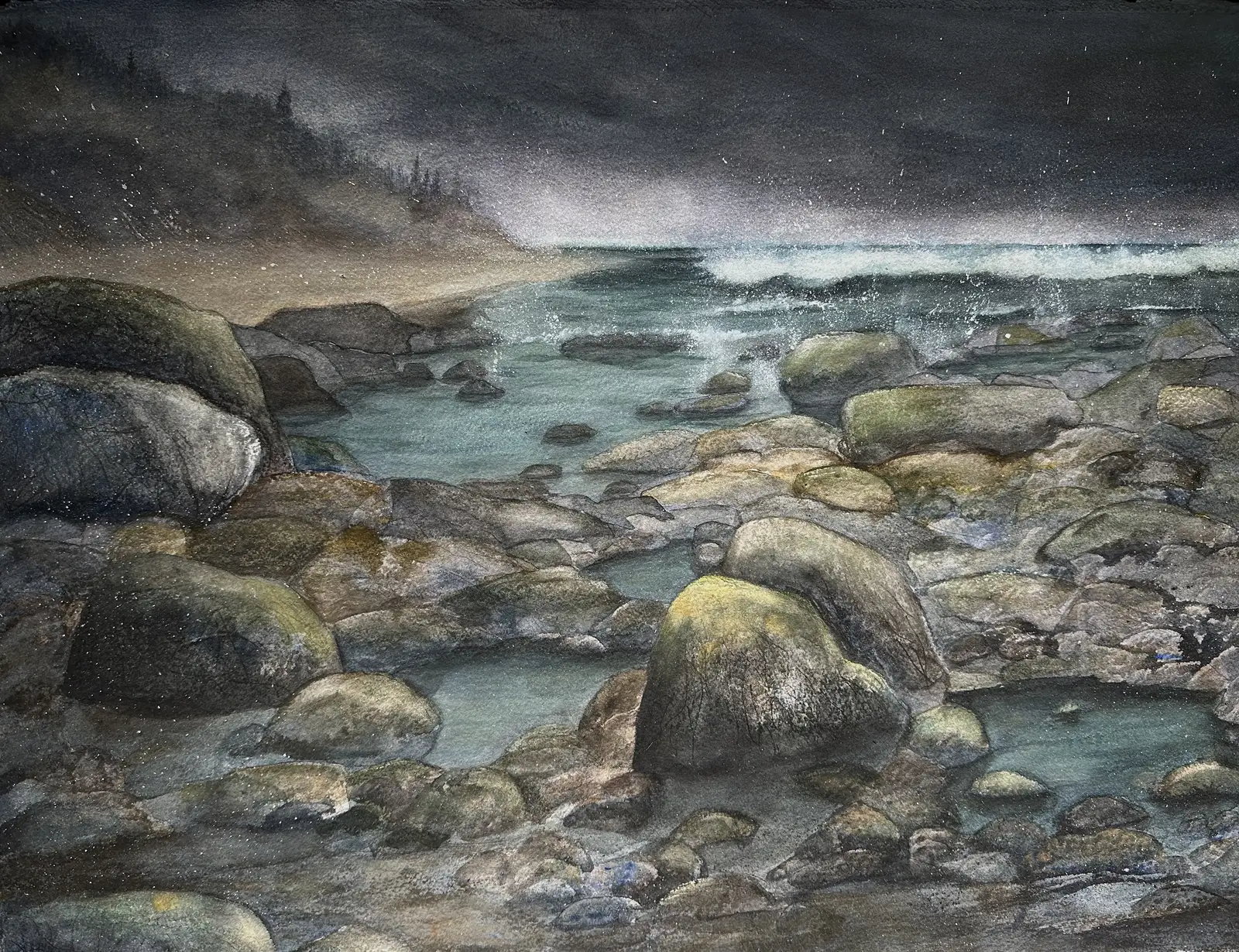 Akvarell Ett stilla skifte av Anette Öberg