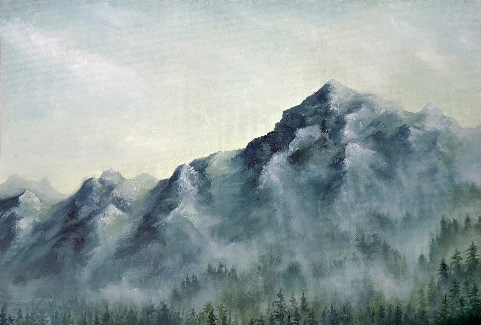 Oljemålning Arctic eden study 02 av Lisette Svensson