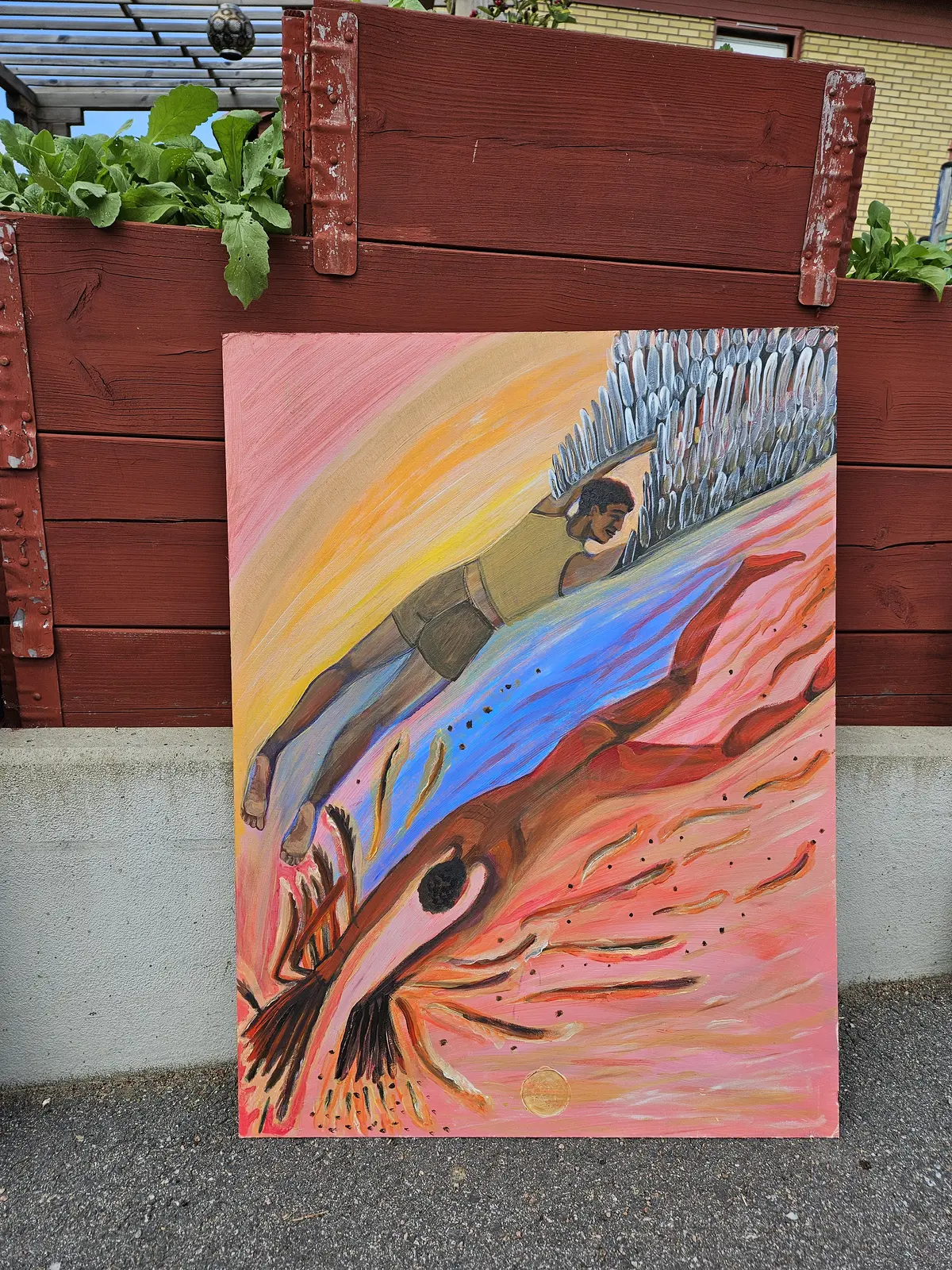 Akrylmålning Ikaros av Hilde Hoffmann