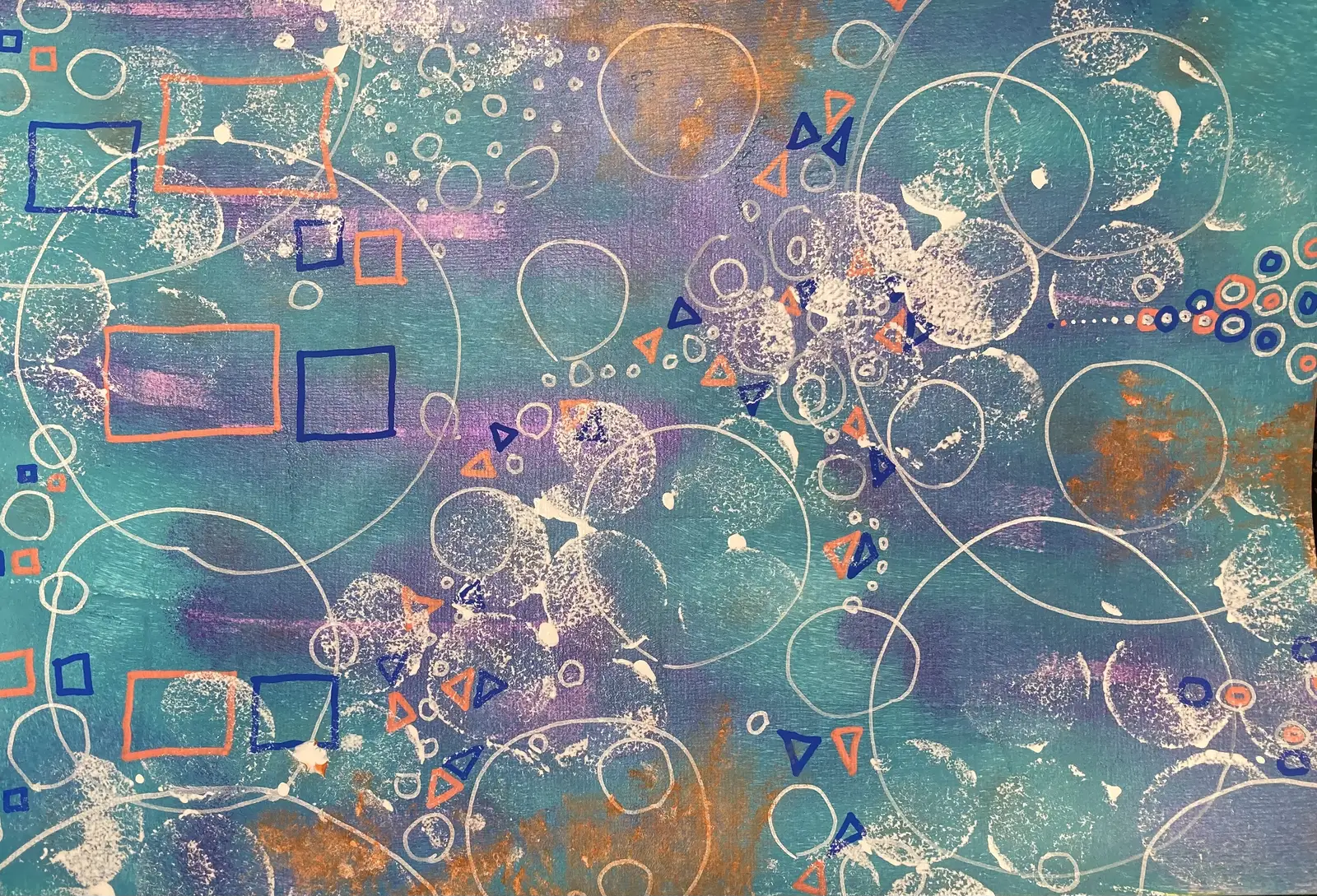 Akrylmålning Circles & Shapes av Bernadette von Beaulieu Marconnay