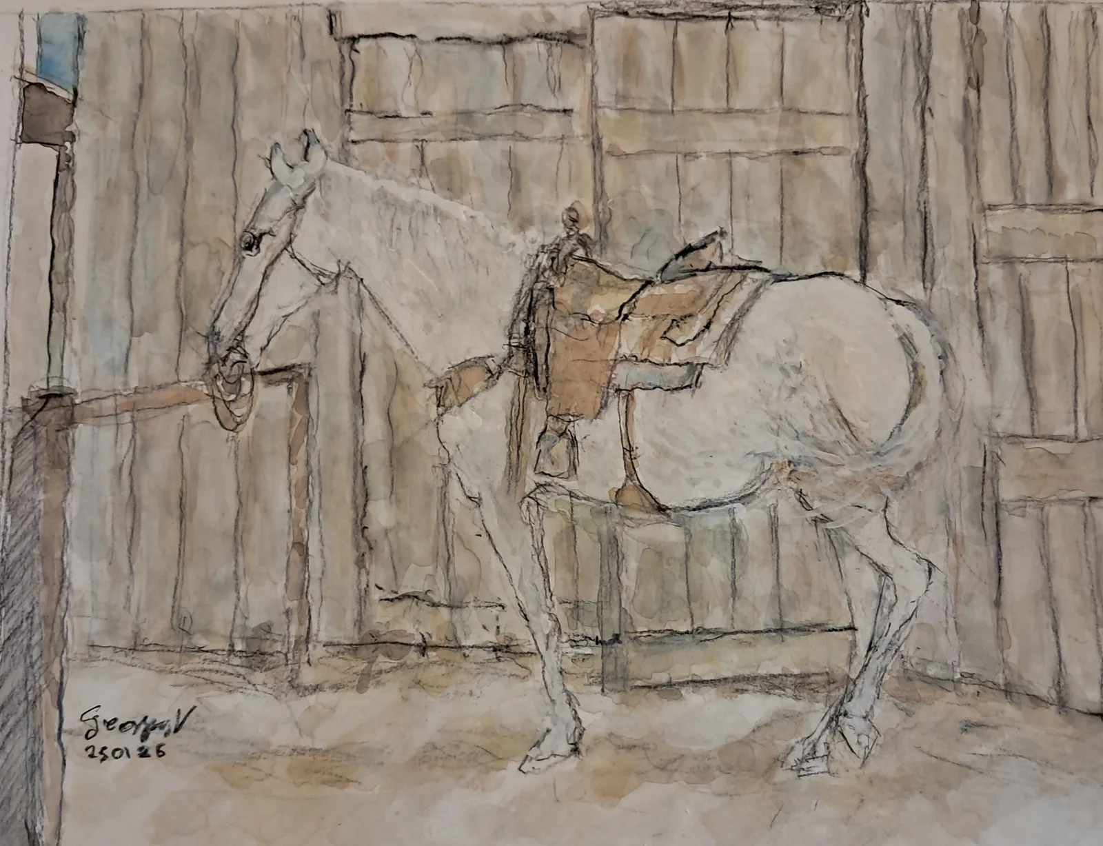 Akvarell Horse ,  1 av Georgios Voutsas