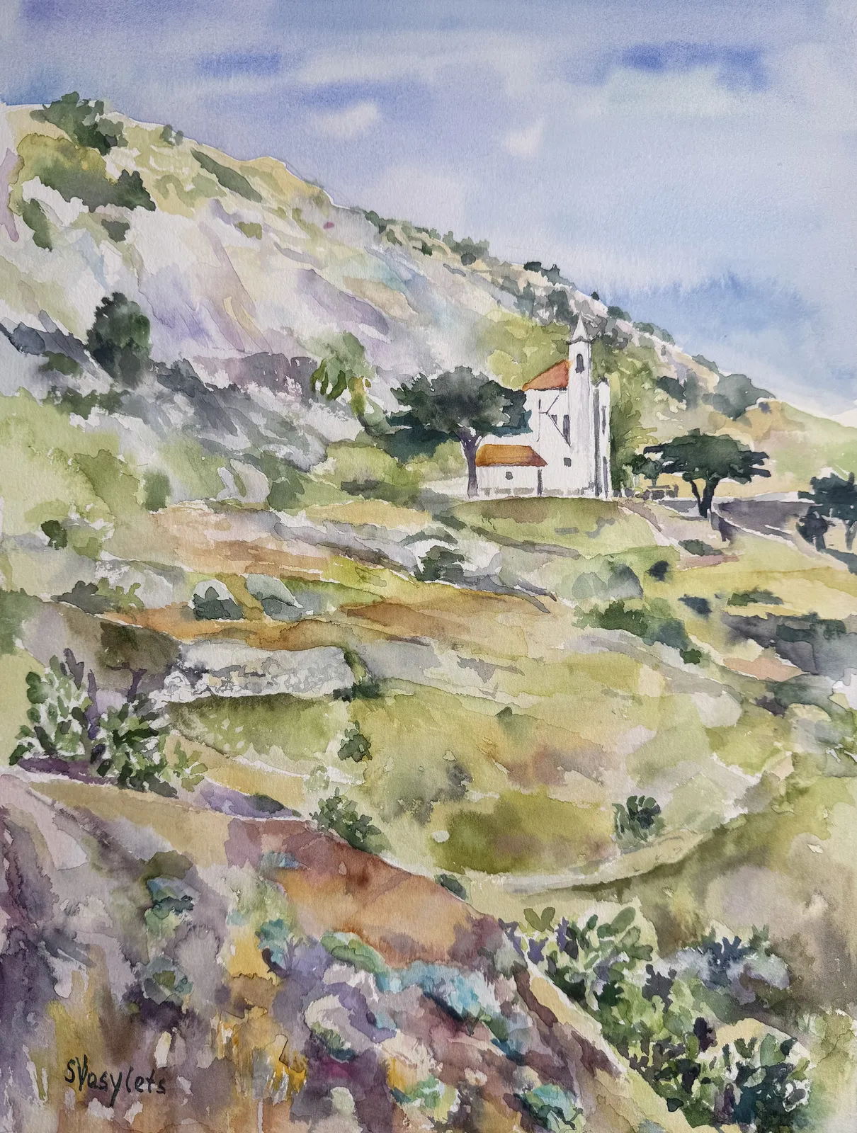 Akvarell Porto Santo av Svitlana Vasylets