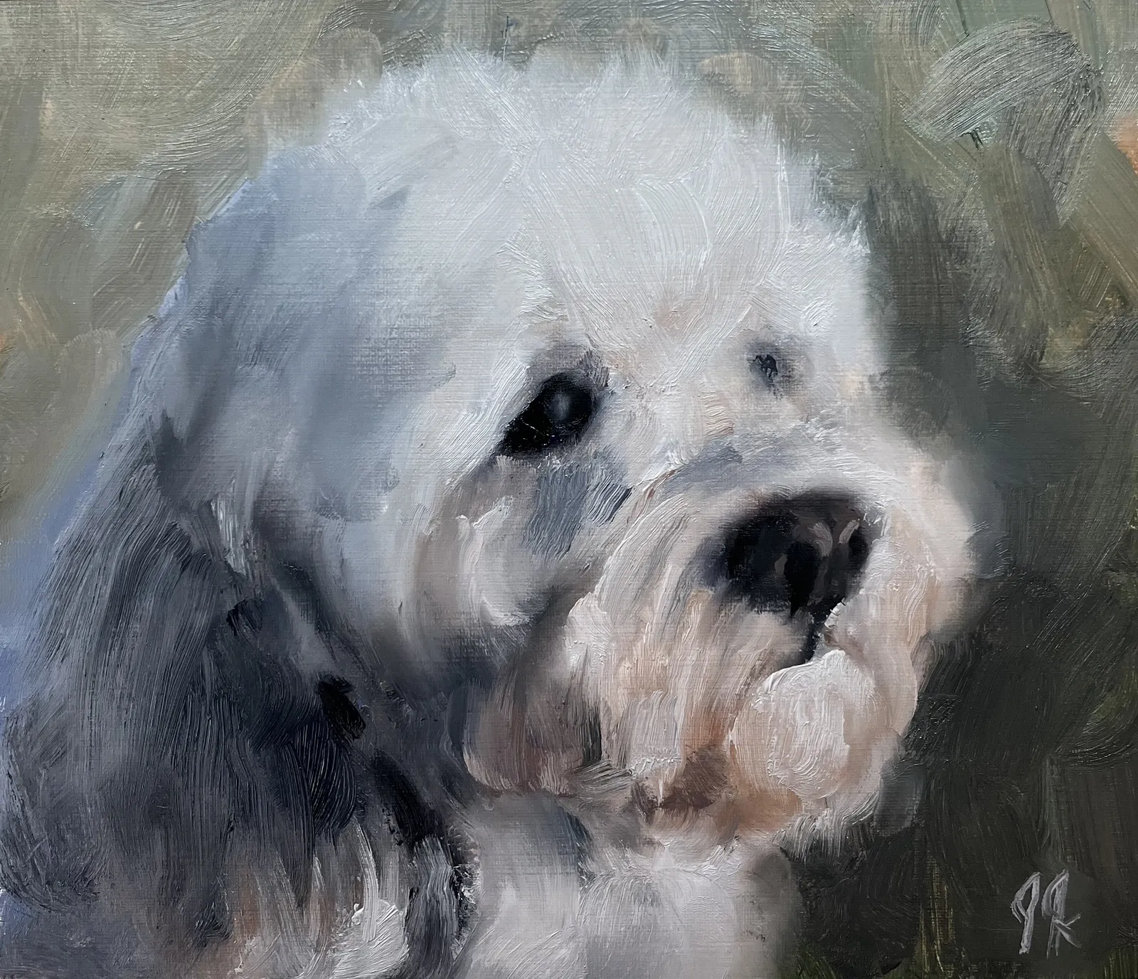 Oljemålning Bichon av Joe Jersak