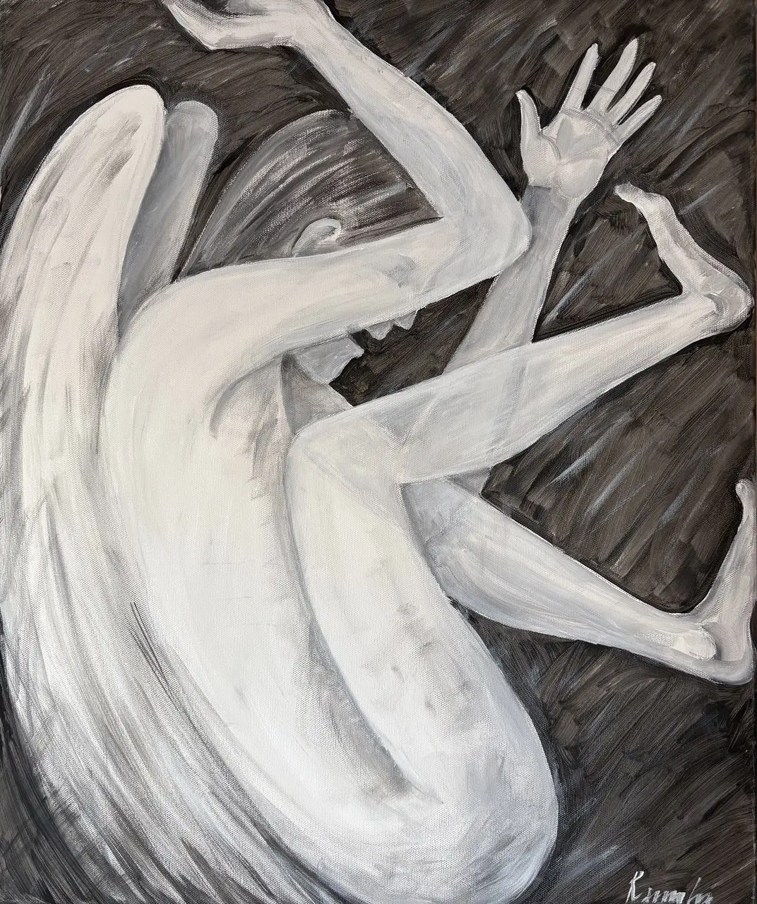 Akrylmålning Inlåst själ. av Ramilia Gustafsson