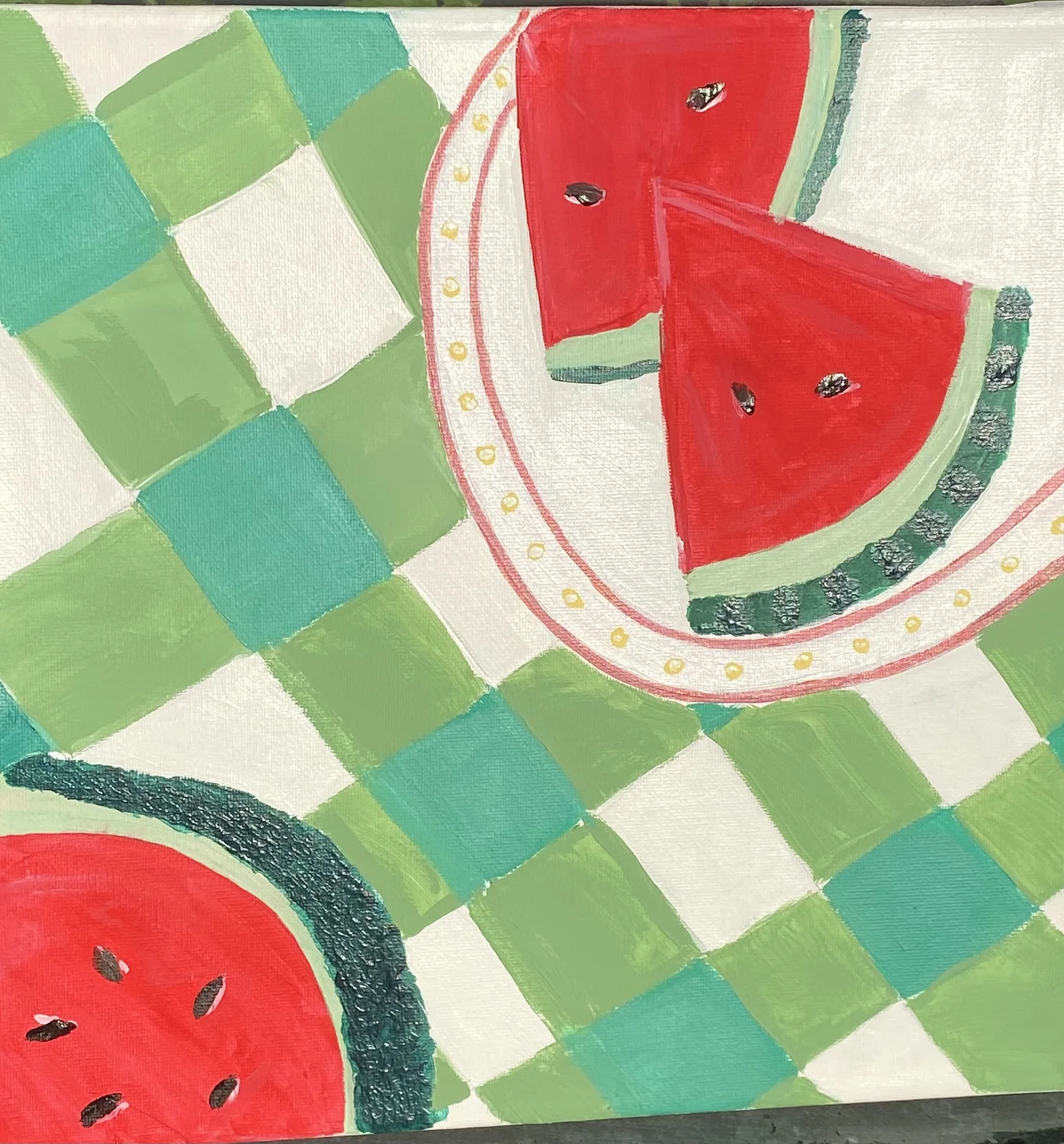 Akrylmålning Sommarfrukostar av Maggans Konstgalleri