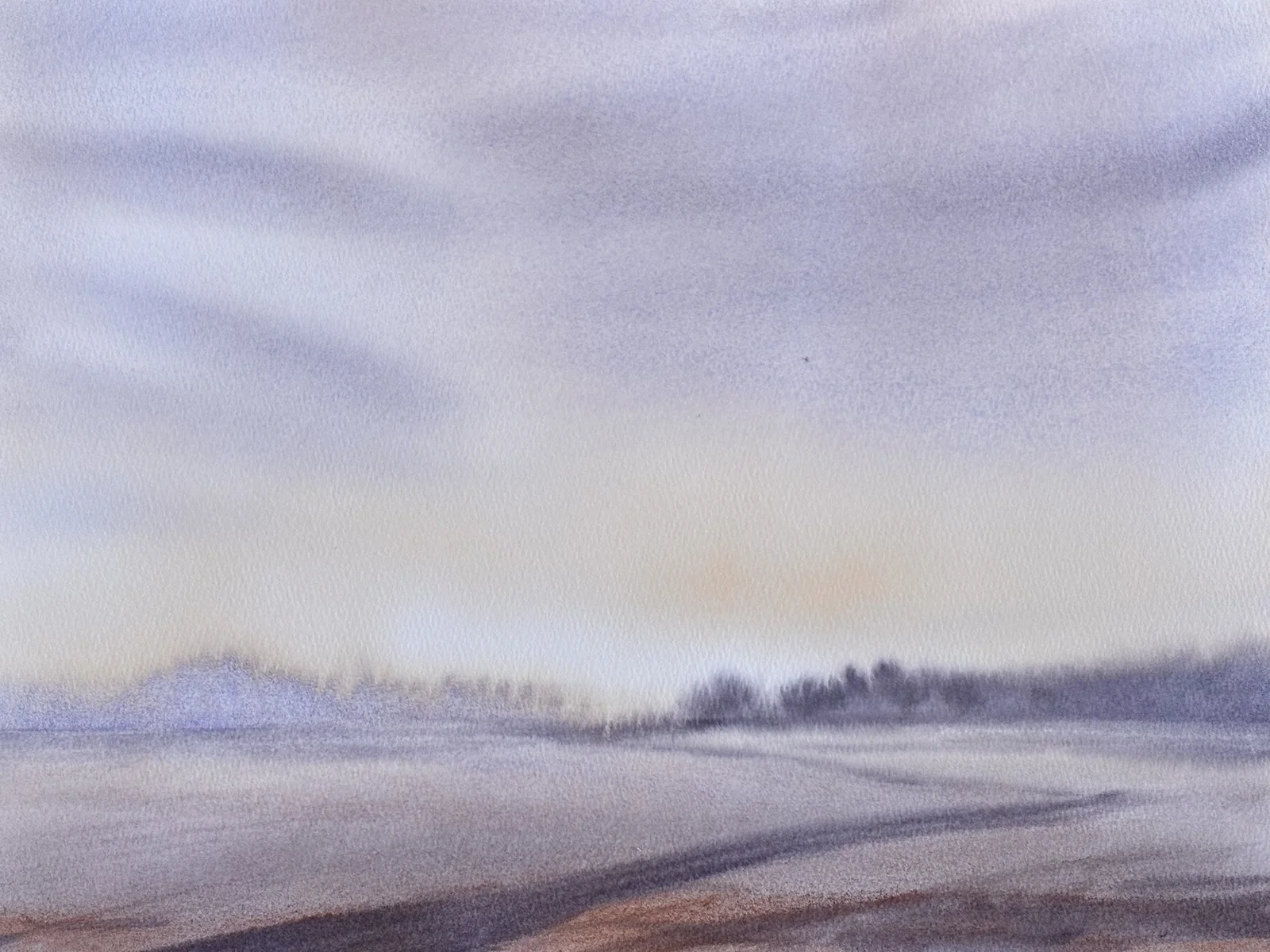 Akvarell Lavender Sky no.3 av Emil Trollklint