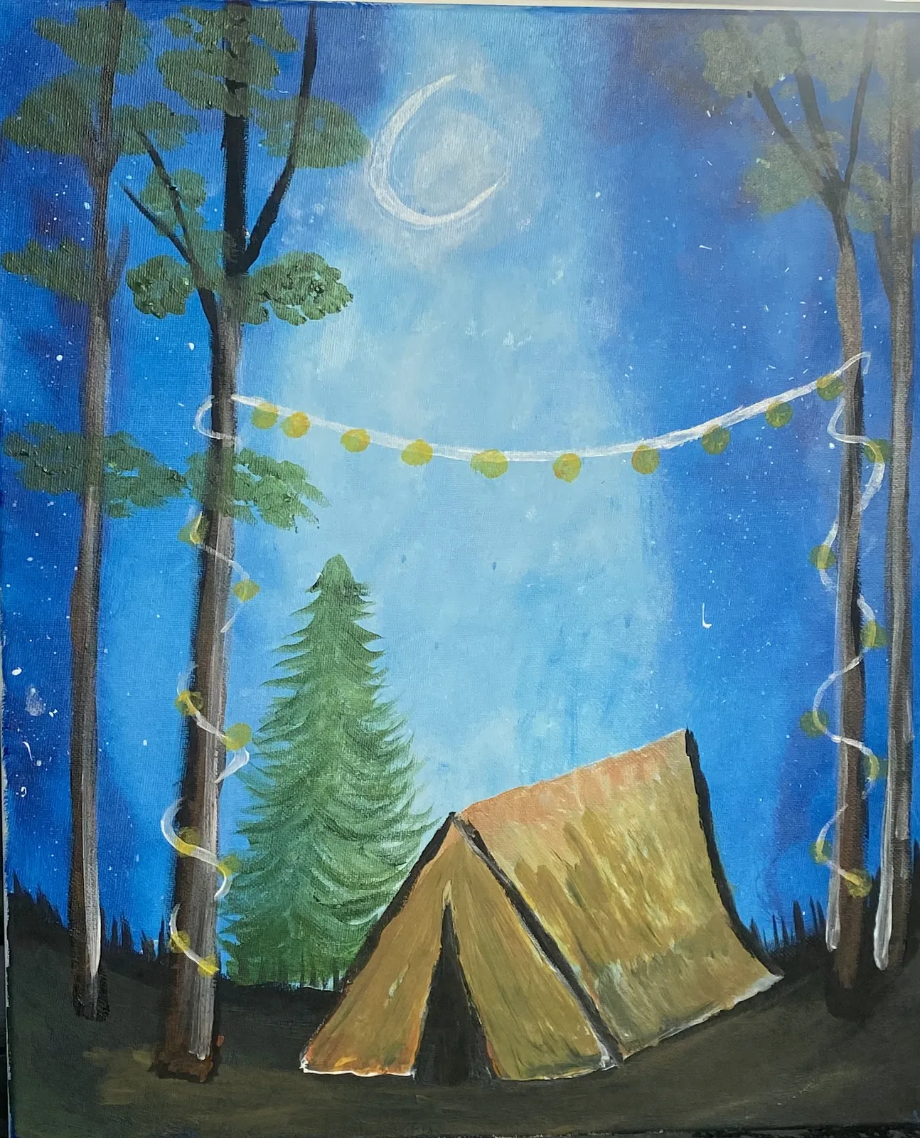 Akrylmålning Under natthimlen av Maggans Konstgalleri