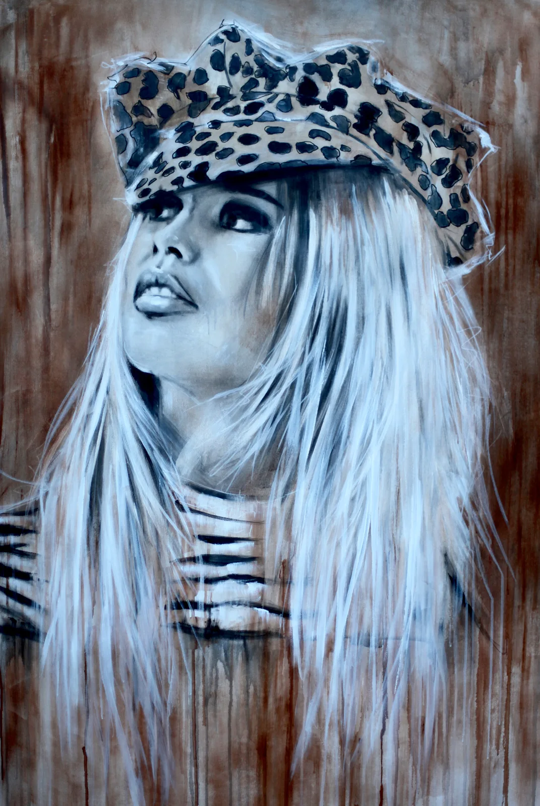 Akrylmålning Brigitte Bardot av Katarina (Kattis) Palmnäs