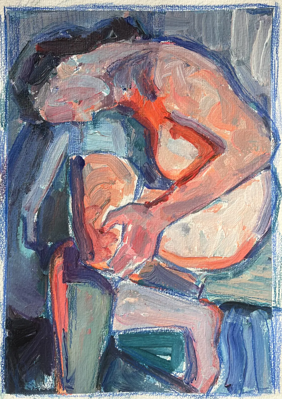 Akrylmålning Inner Fold av Yuliia Levytska