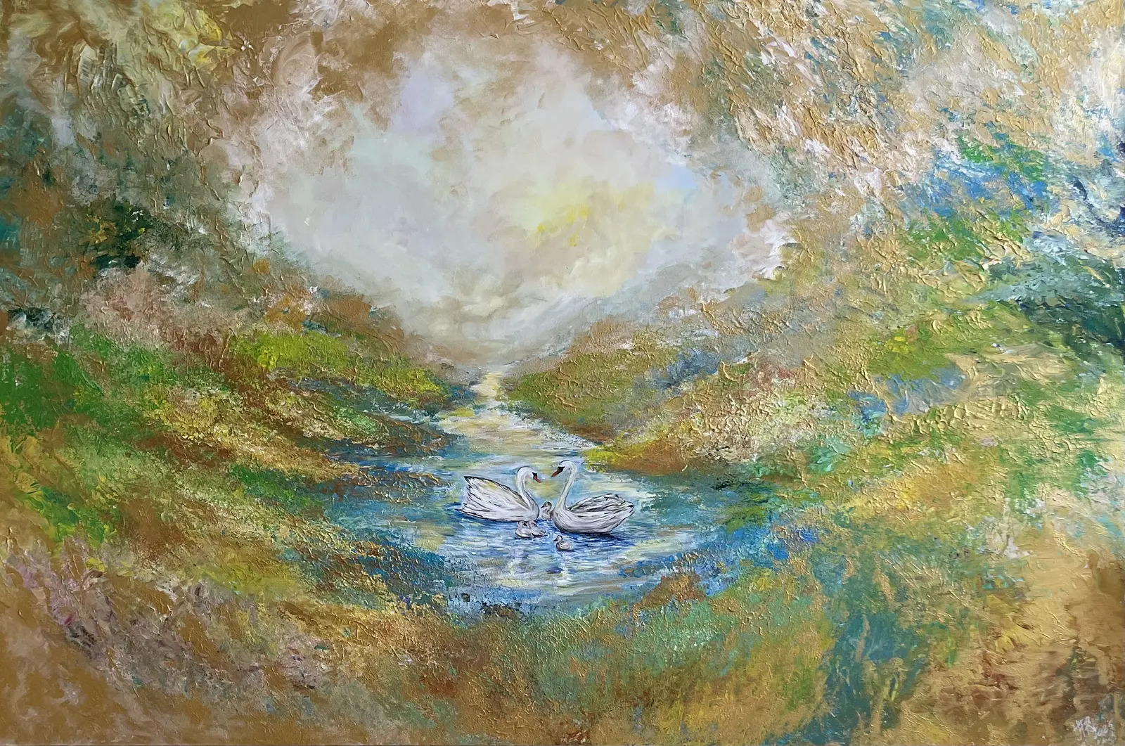 Akrylmålning Där kärleken bor av Yulia Fatkullina