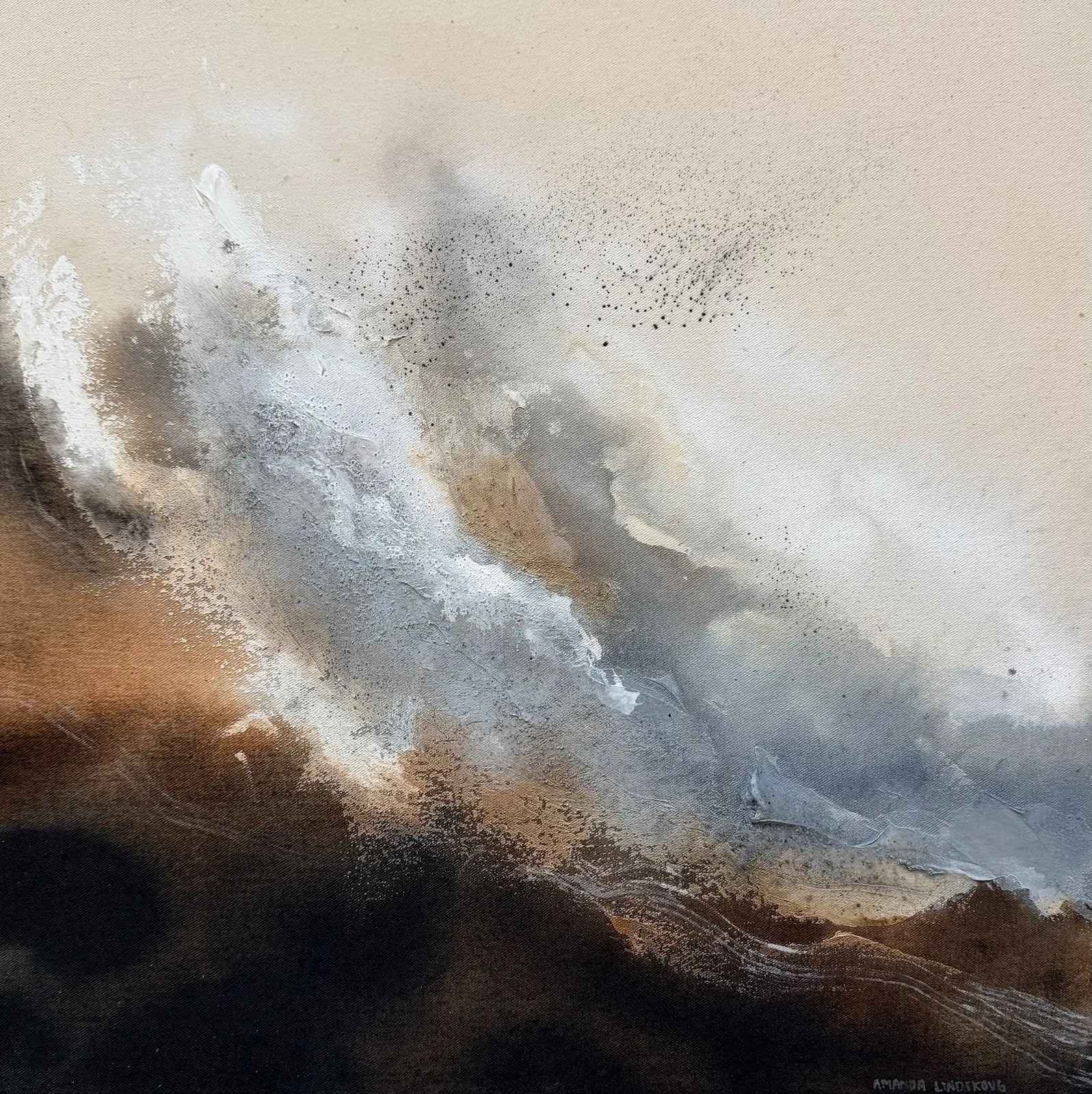 Akrylmålning När isen ligger I av Amanda Lindskoug