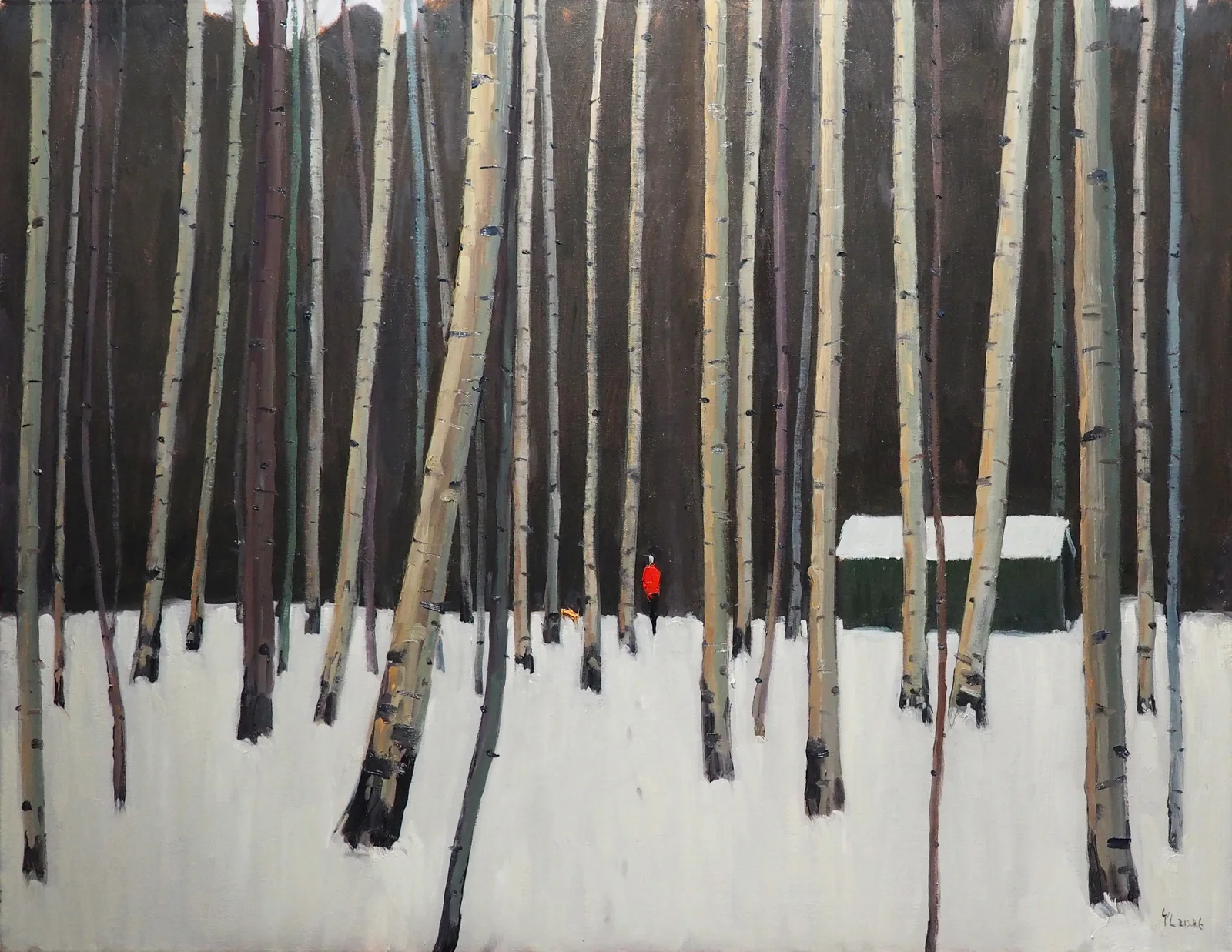 Oljemålning Vinterlandskap av Yuanyuan Liu