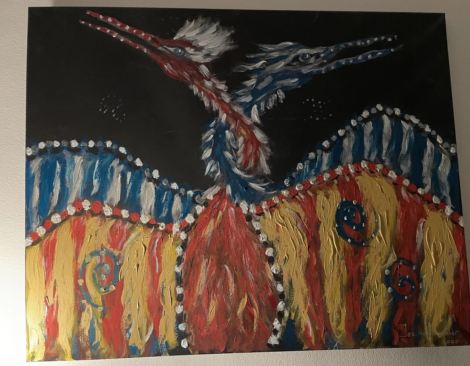 Akrylmålning Fenix by love av Jessica Tillander