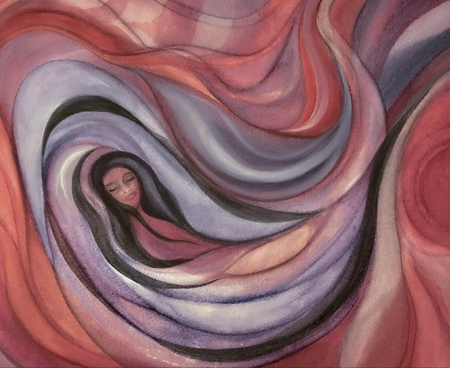 Akvarell Aurora av Jenny Mårtensson