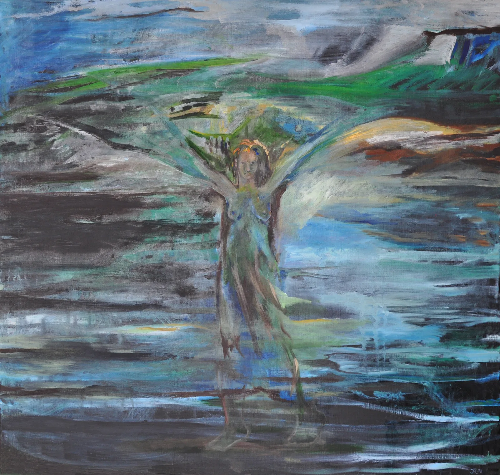 Oljemålning Nattängeln av Jette Dalsgaard Agborg Lilliestierna