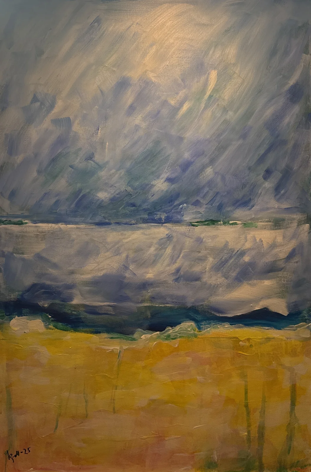 Akrylmålning Havslandskap av Kjell Öberg