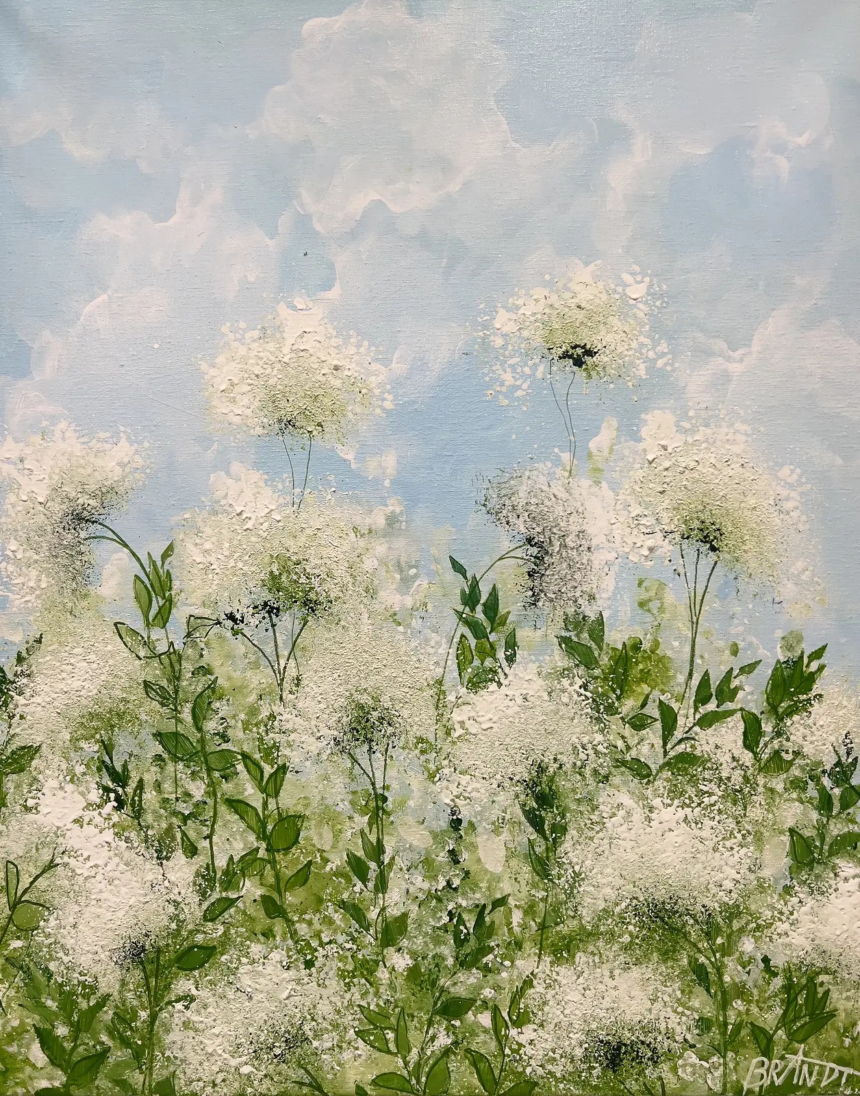 Akrylmålning A Study in White Silence av Anna Artistockholm Brandt