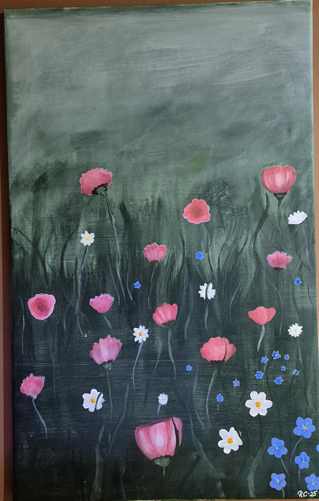 Akrylmålning Flowers av Rosalee Chaffey