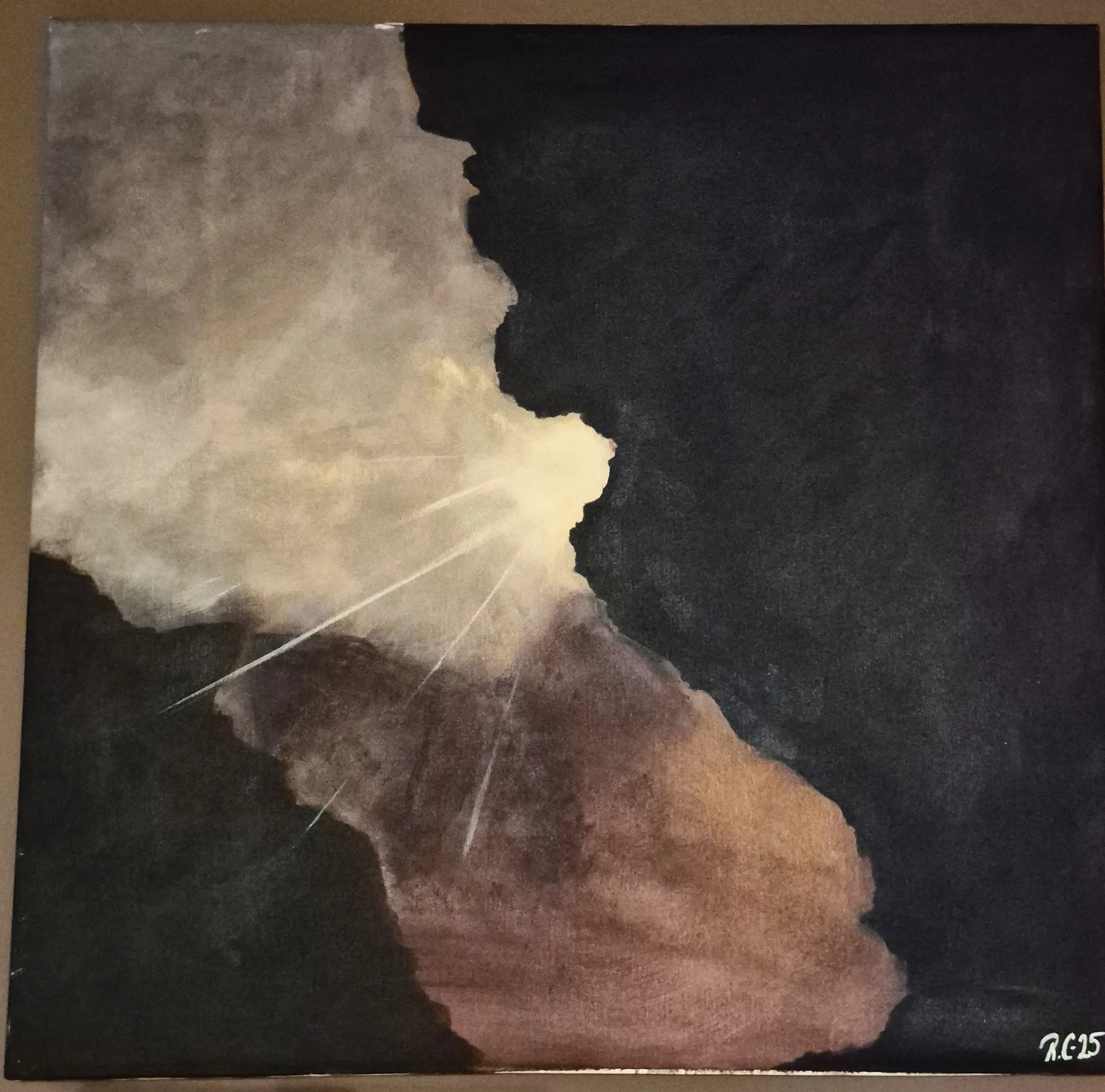 Akrylmålning The cliff av Rosalee Chaffey