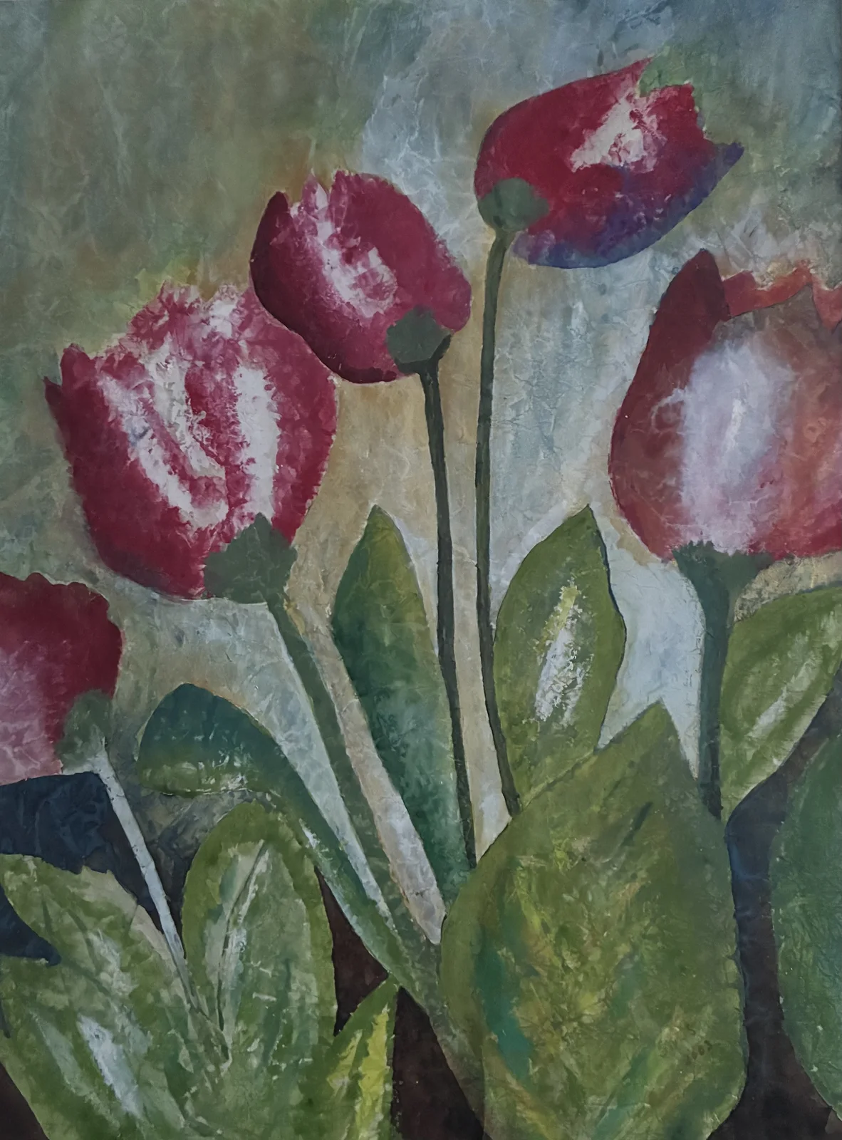 Stora Tulpaner, inglasad med ram av Siv Sundell