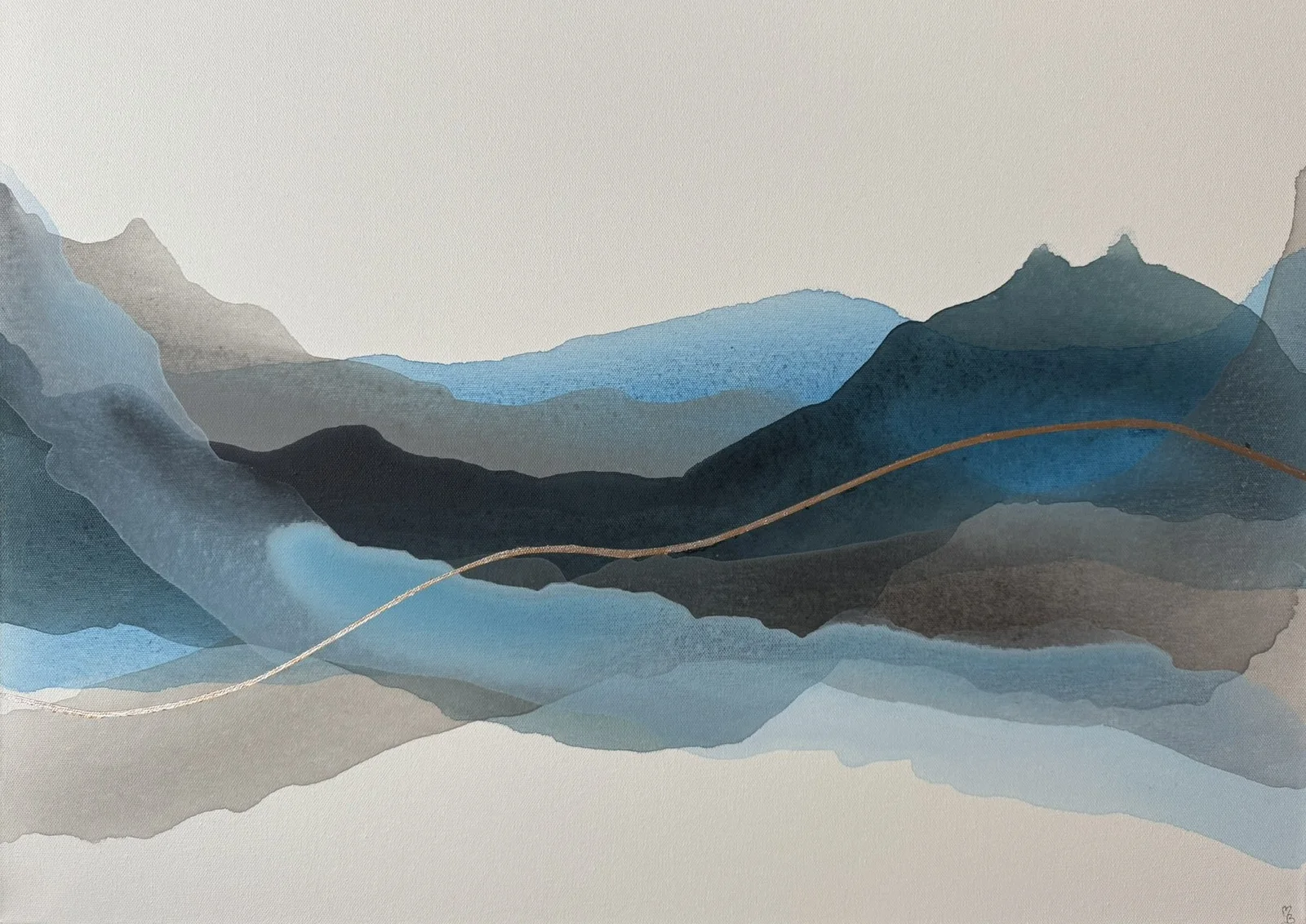 Akrylmålning Bluish av Martina Bogyo Sandgren