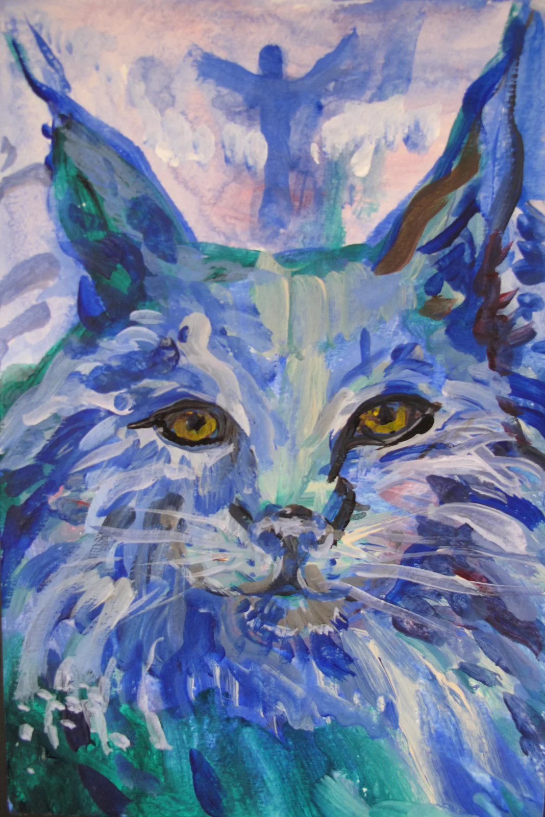 Akrylmålning Katt tanker av Jette Dalsgaard Agborg Lilliestierna