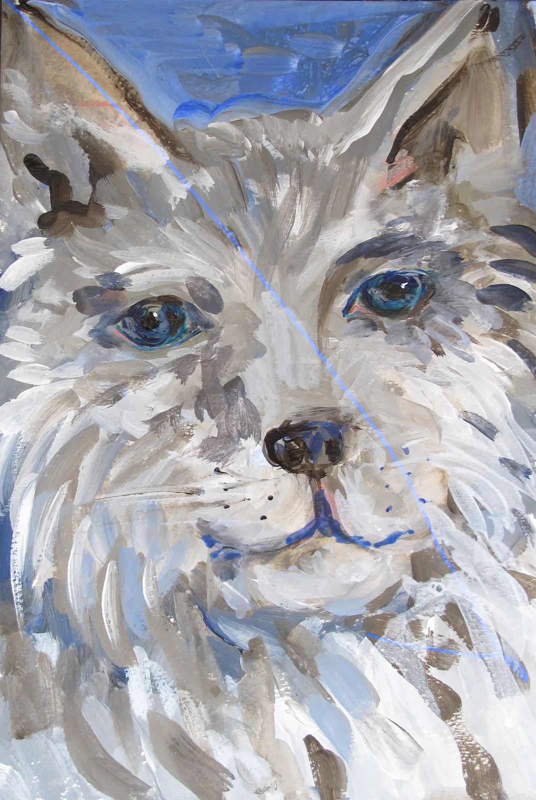 Akrylmålning Lilla, lilla hund av Jette Dalsgaard Agborg Lilliestierna