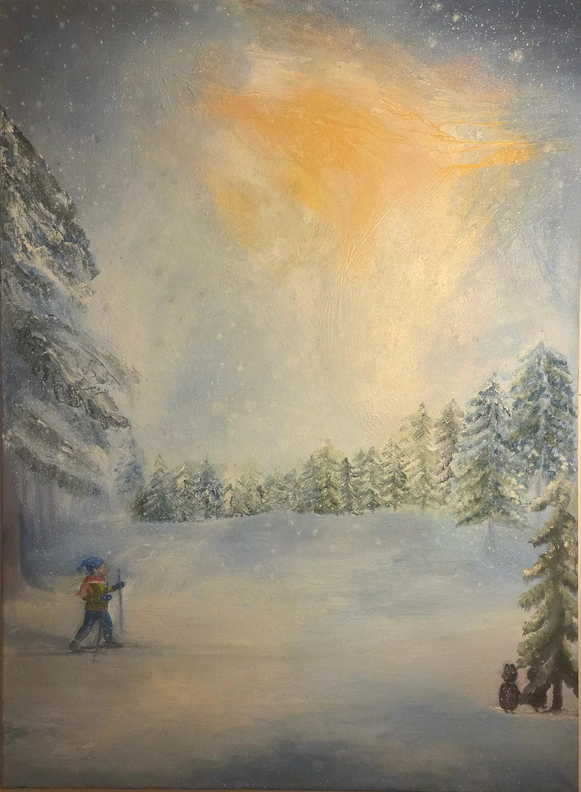 Oljemålning Snö av Julia Oxborn