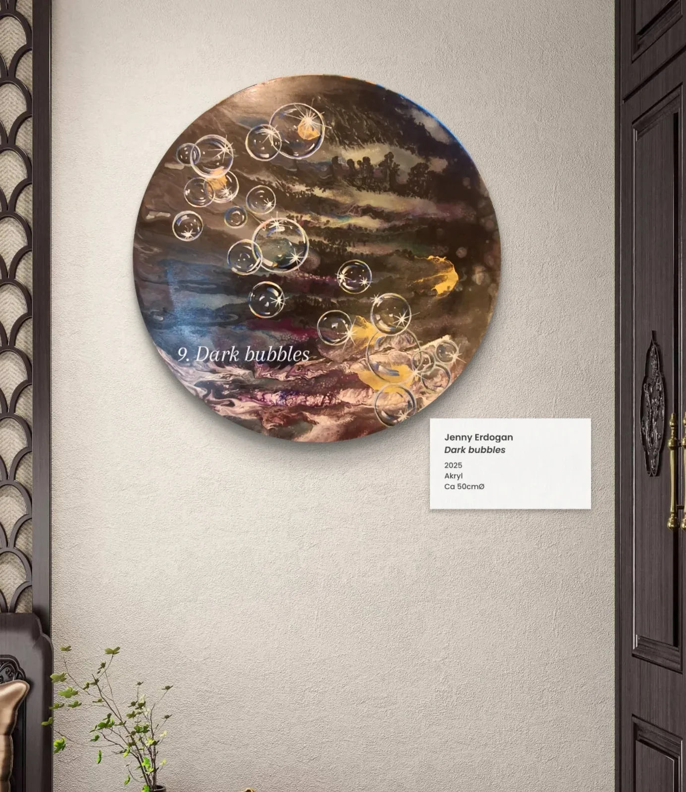Akrylmålning Dark bubbles av Jenny Erdogan