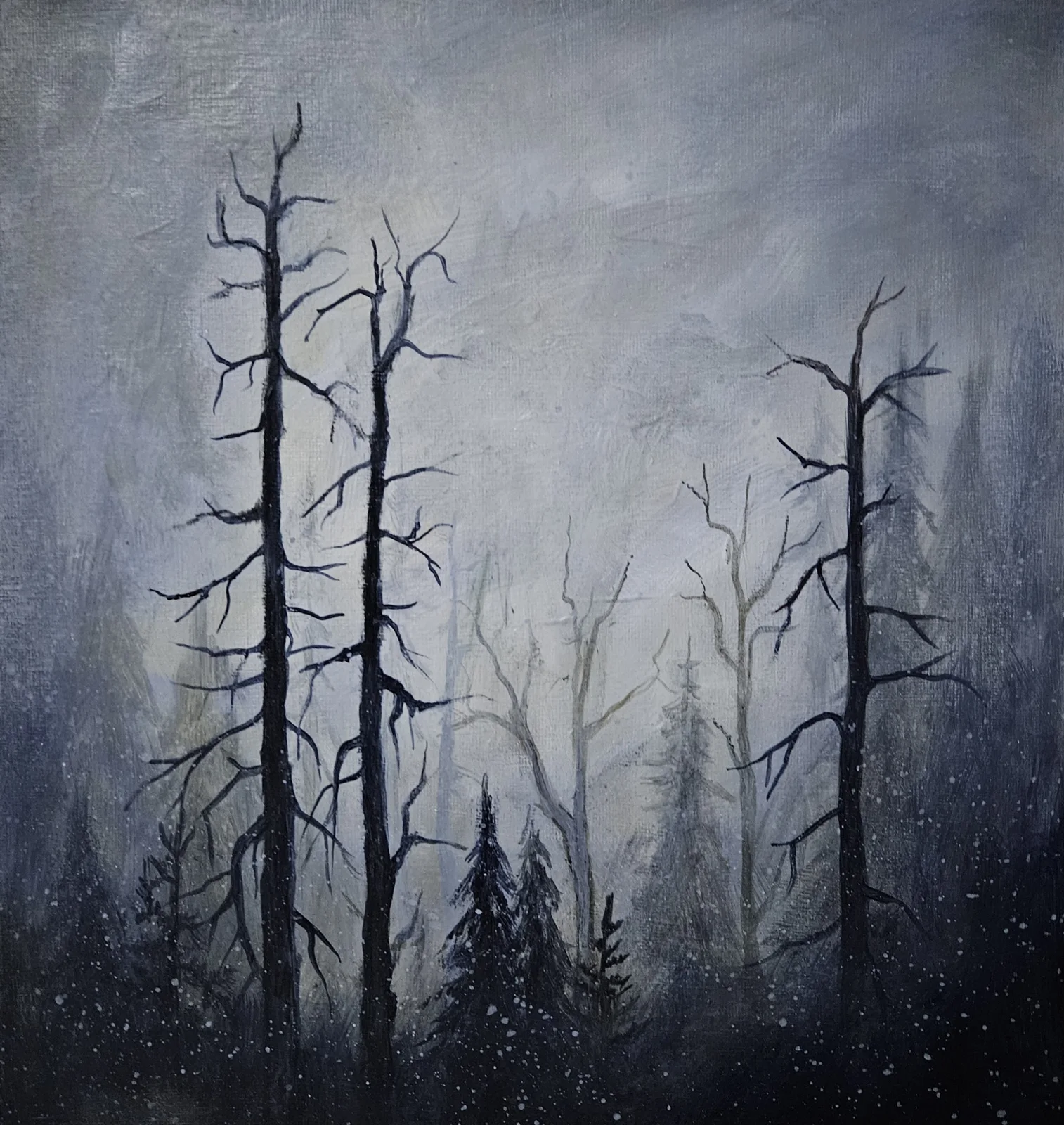 Akrylmålning Darkness av Tove Landberg