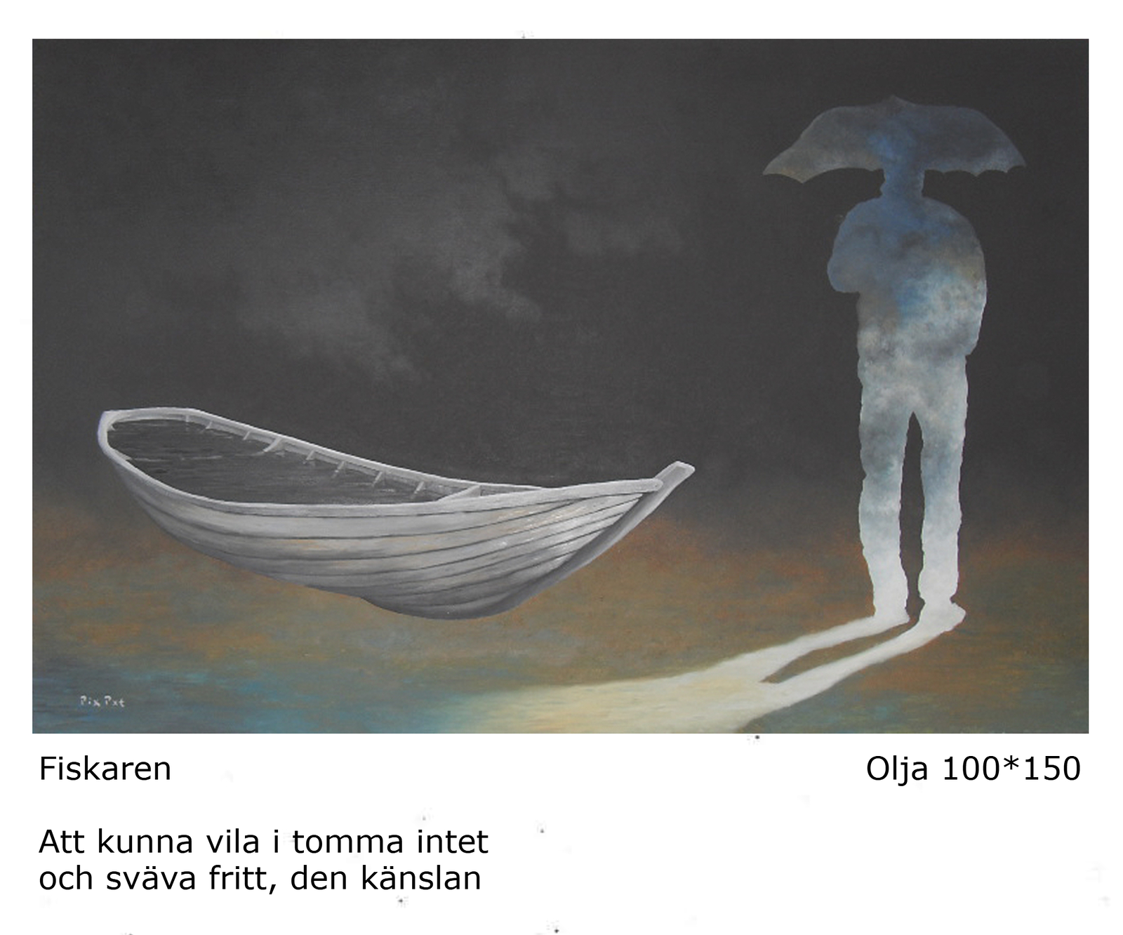 Oljemålning Fiskaren av Pix