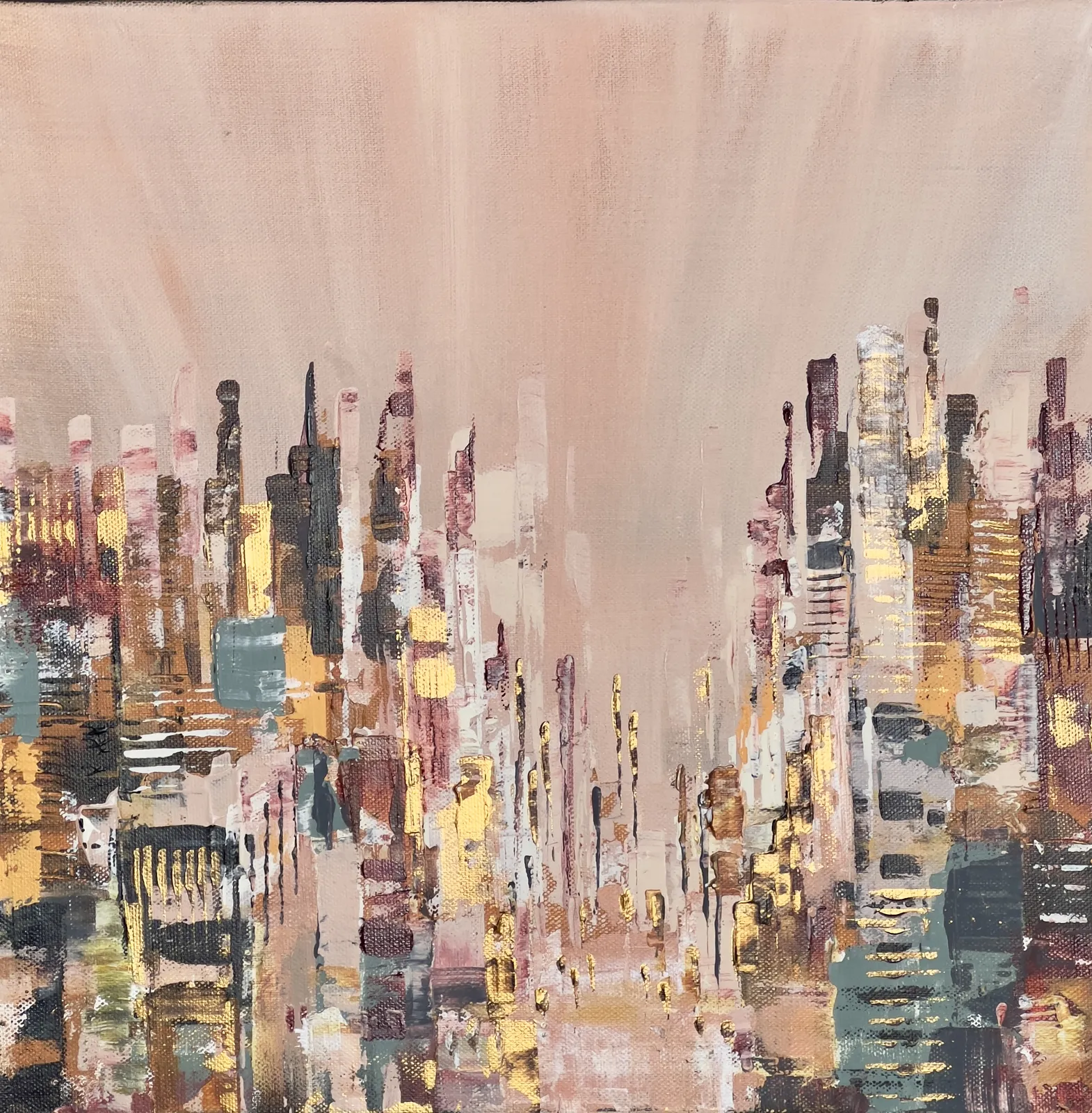Akrylmålning SOFT METROPOLIS av Anne-lee Andersson