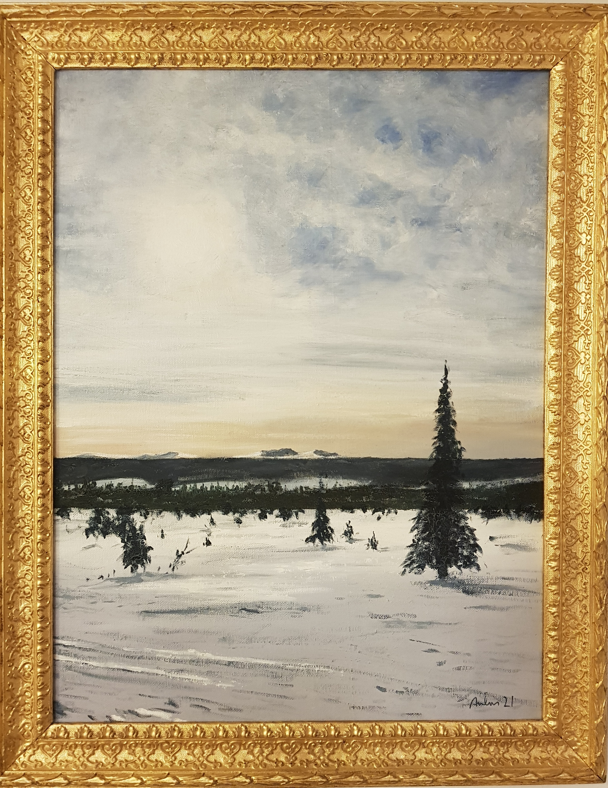 Oljemålning Utsikt i Lofsdalen av Anders Lindgren