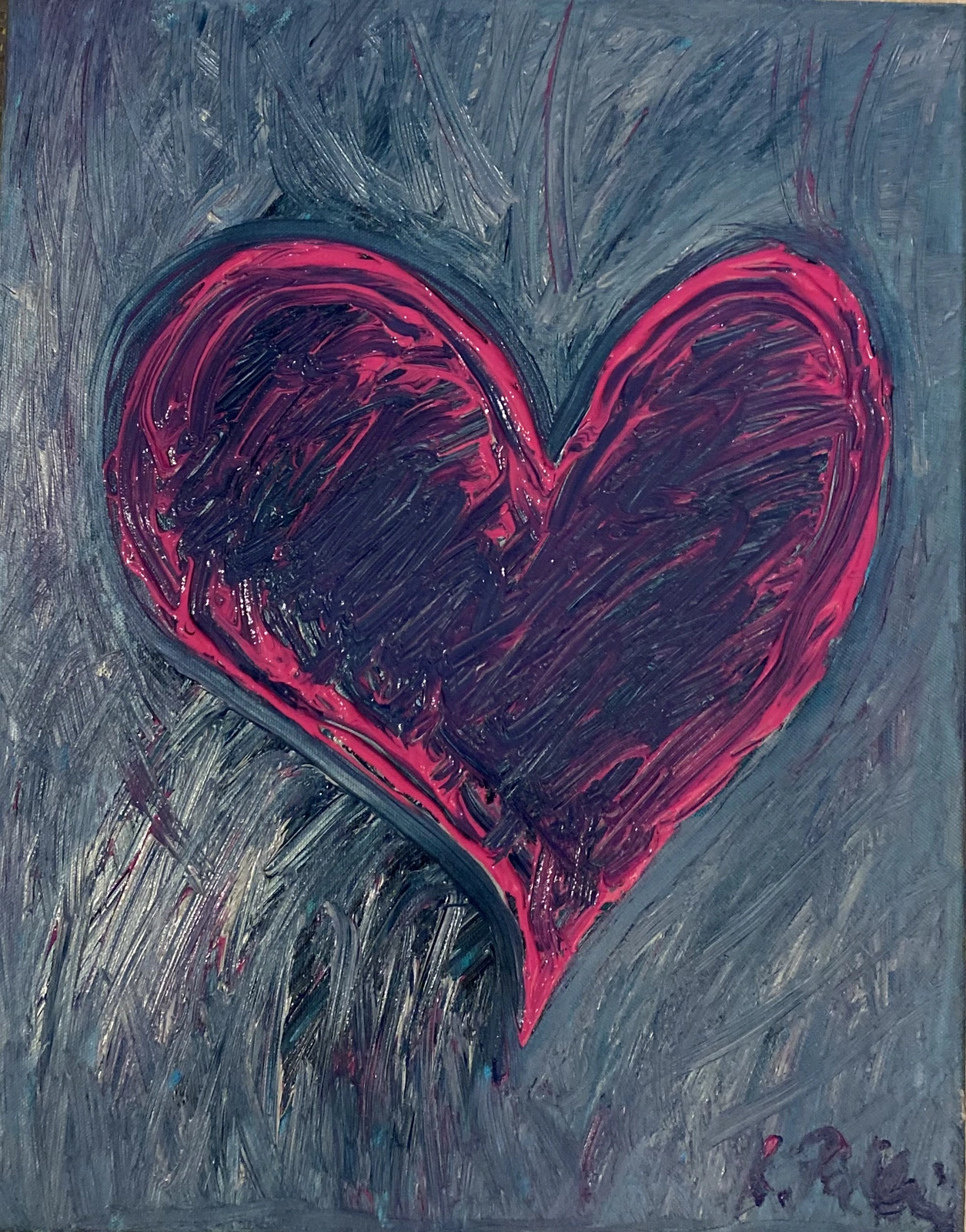 Akrylmålning Heart on fire av Kicki Pallin