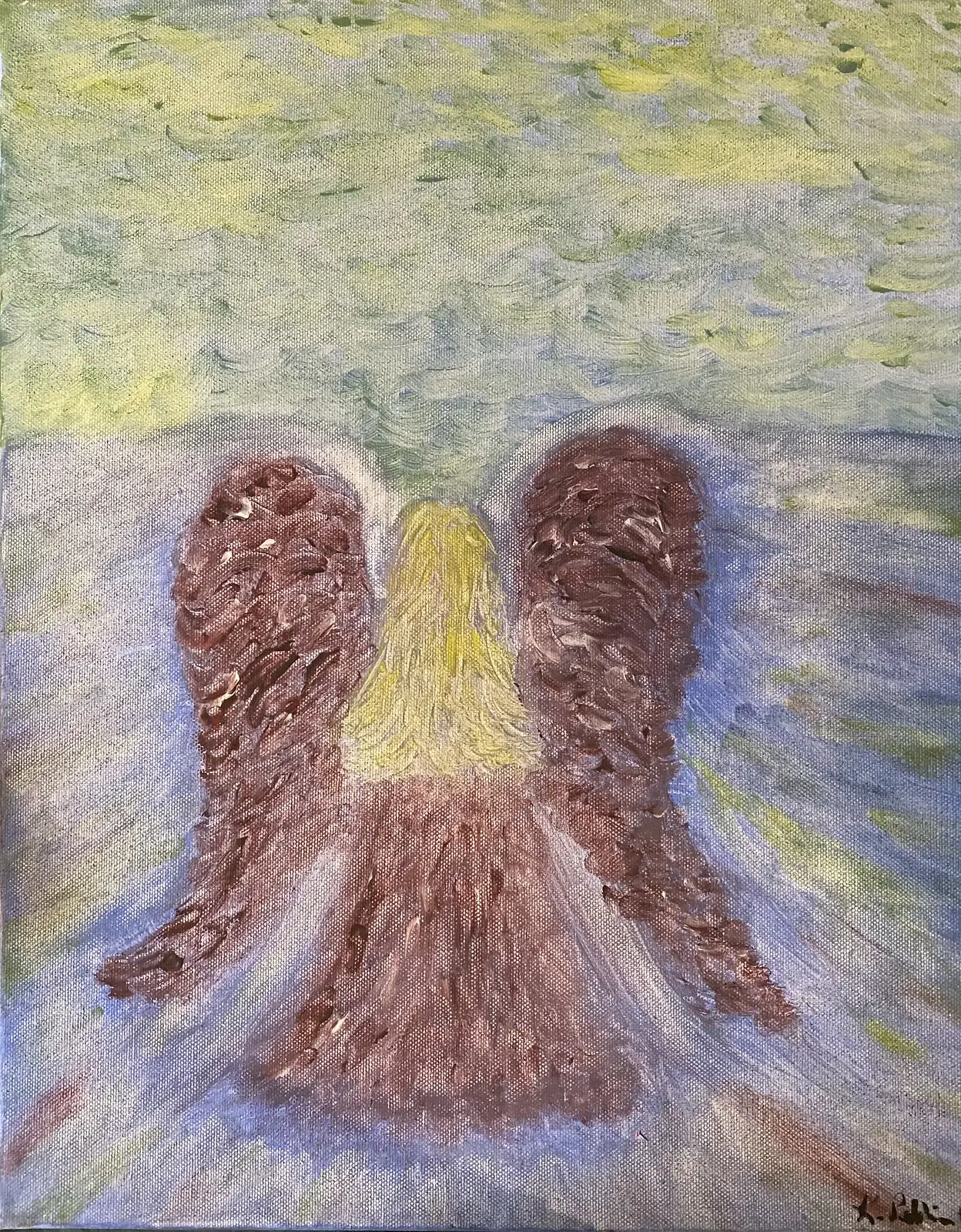 Akrylmålning Angelic Protection av Kicki Pallin