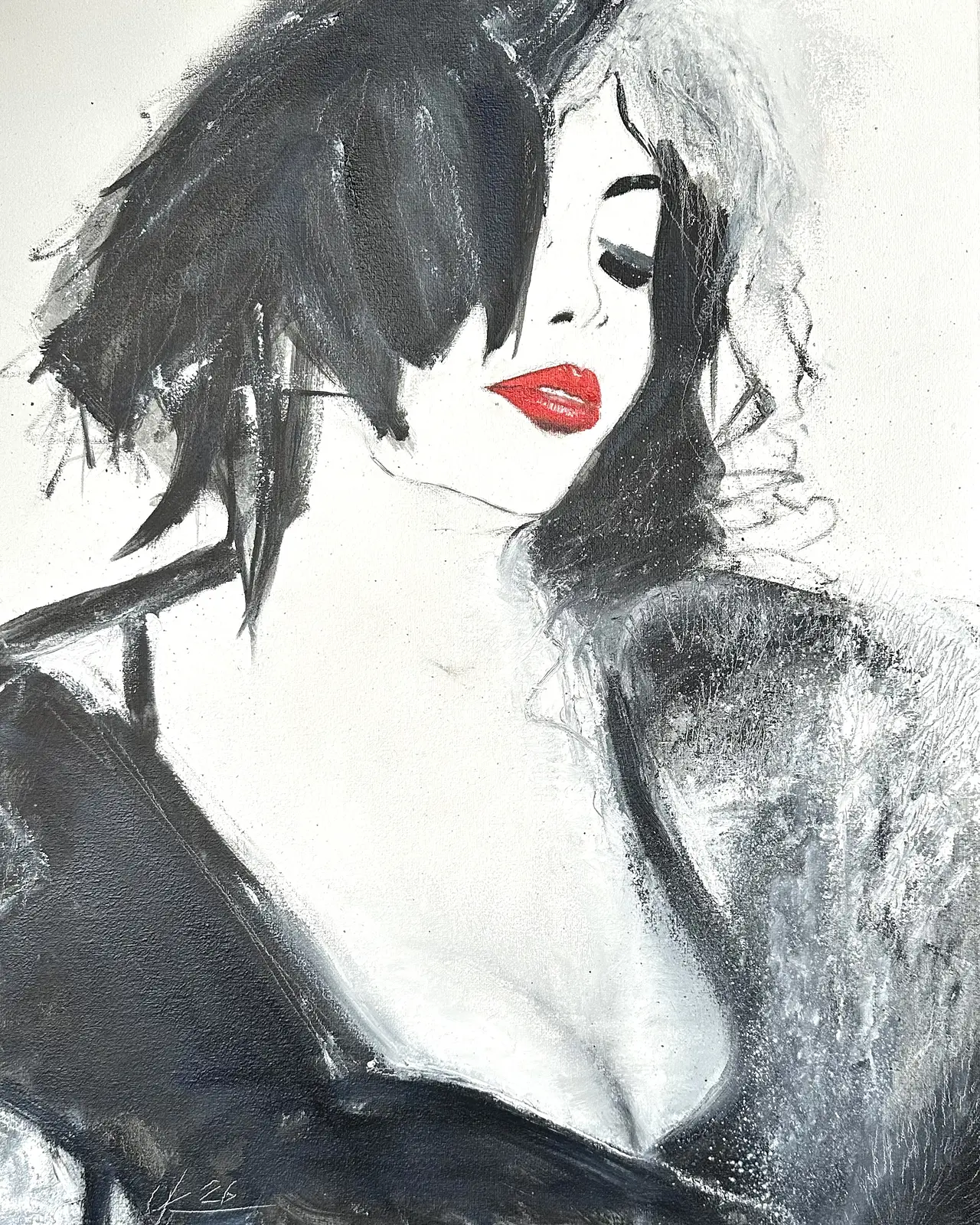 Oljemålning Tystnadens anatomi av Olga Kharyakova