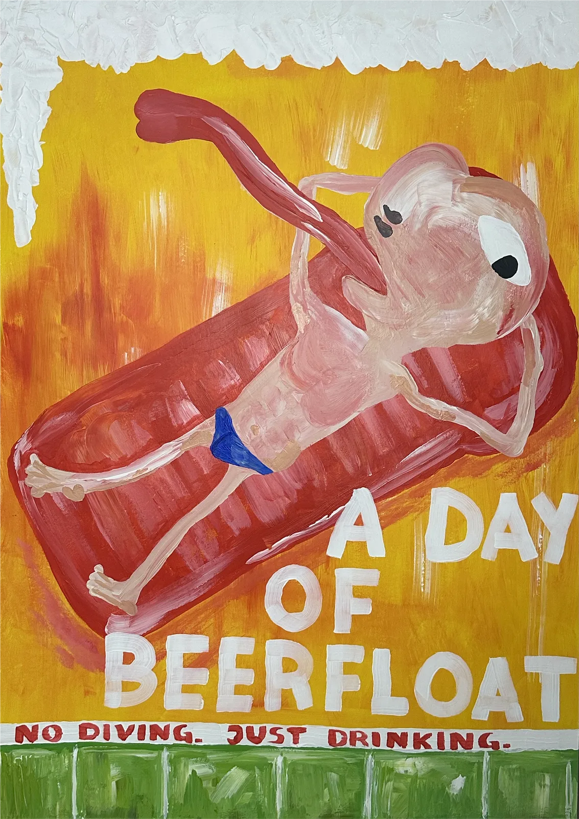 Akrylmålning A day of beerfloat av Magnus Hedin