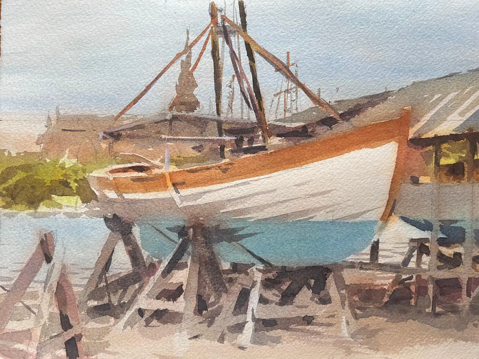 Akvarell Skrovskov av Nils Danielsson