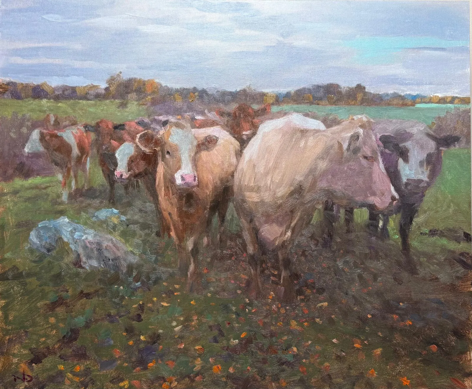 Oljemålning The neighbours av Nils Danielsson