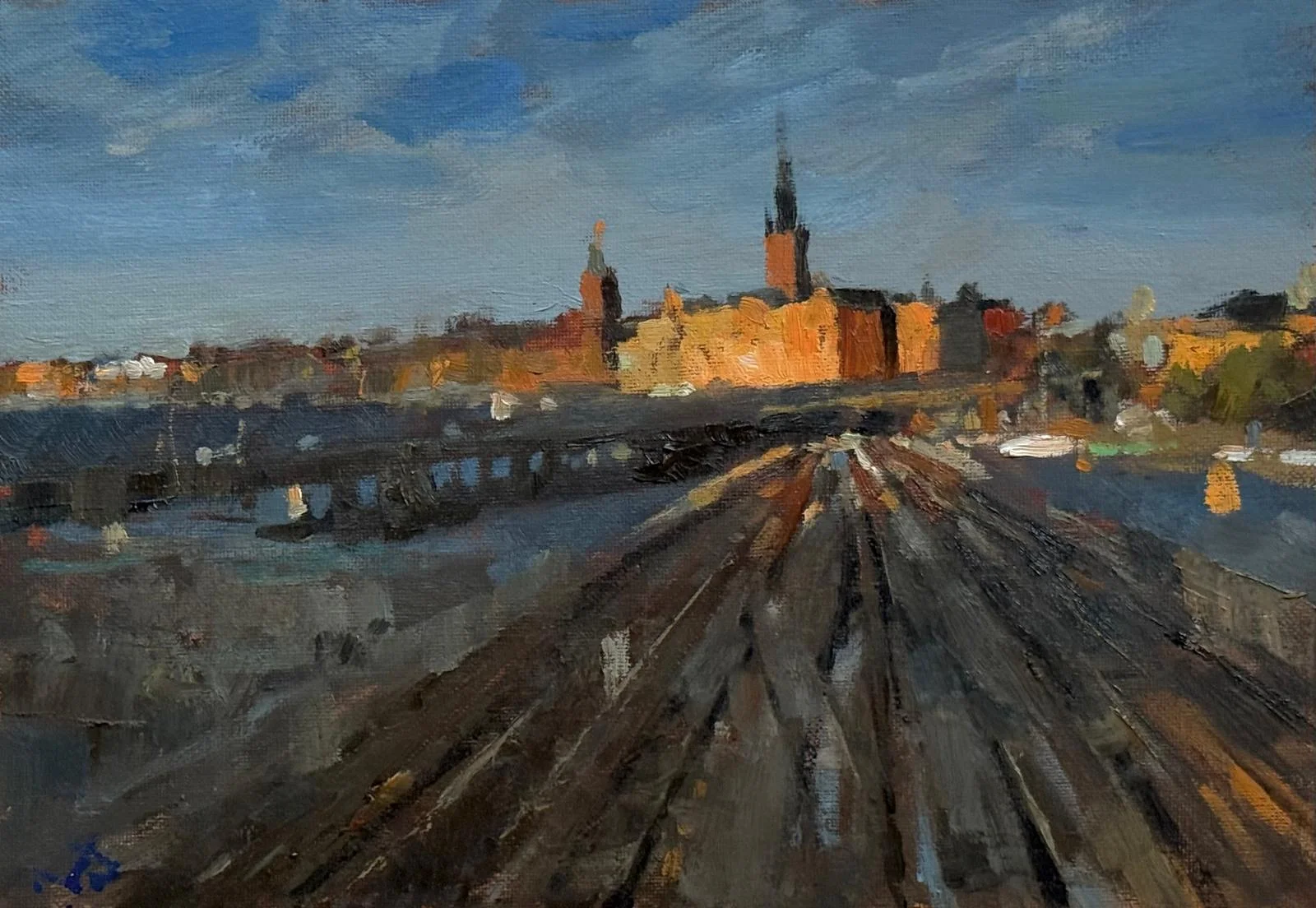 Oljemålning Light rail av Nils Danielsson