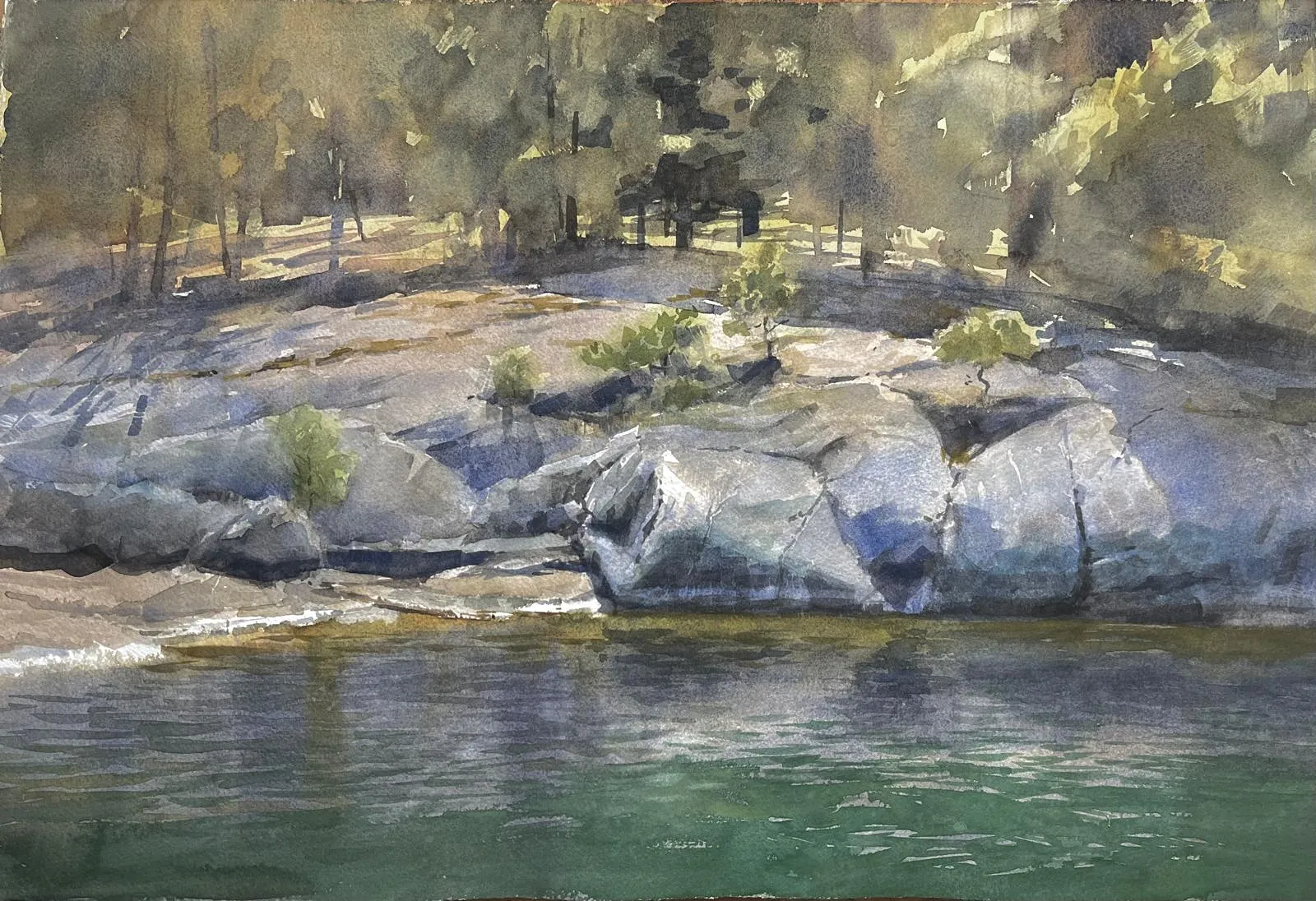 Akvarell Naturhamn av Nils Danielsson