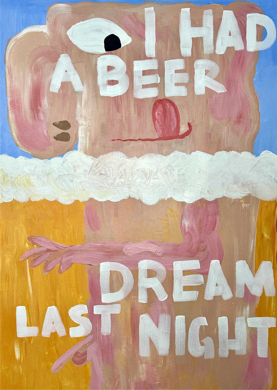 Akrylmålning I had a beer dream last night av Magnus Hedin