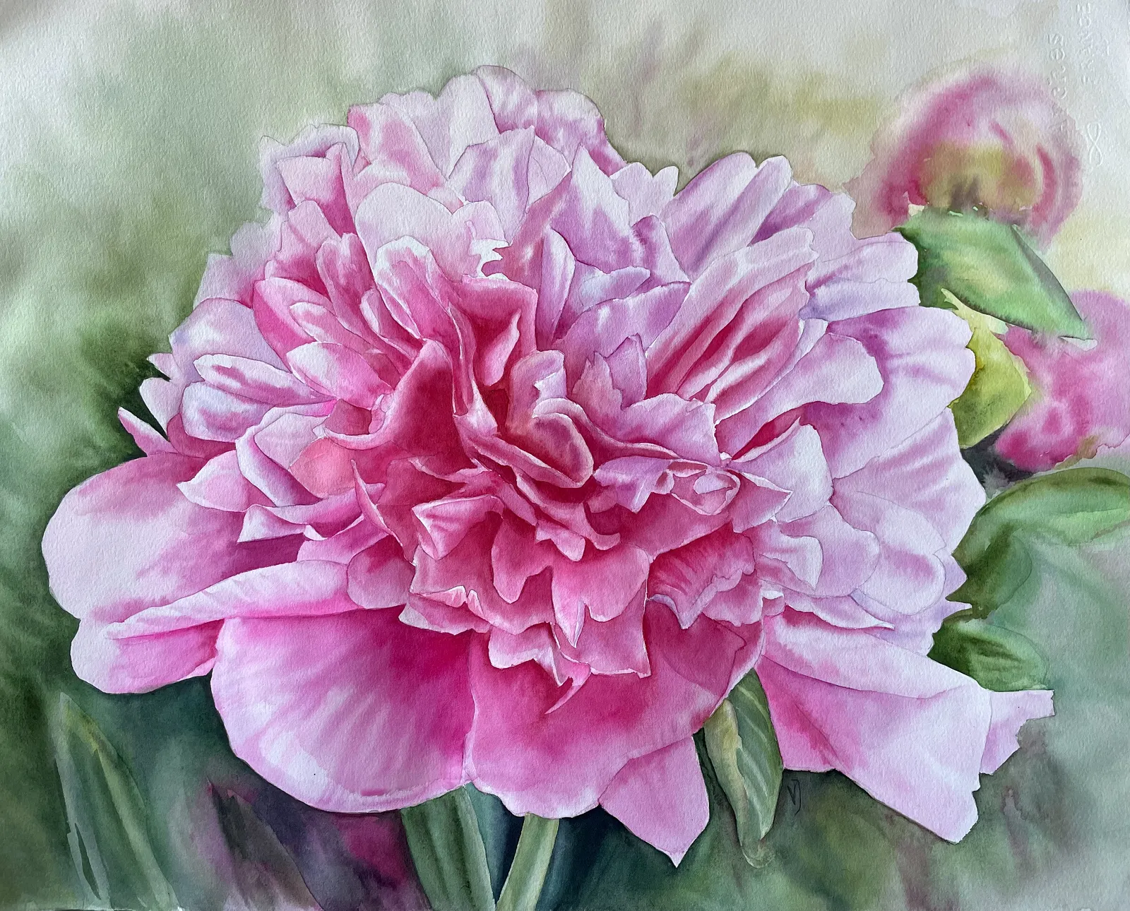 Akvarell Pioner av Valida Jarmetova