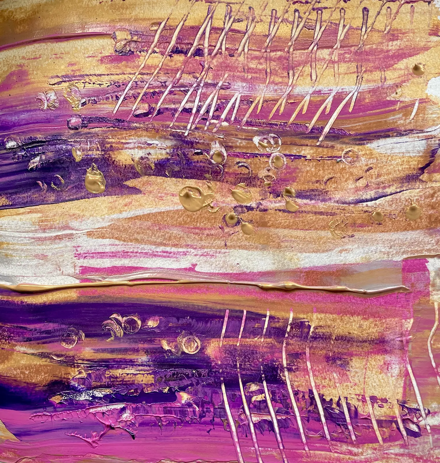 Akrylmålning Stänk av guld av Gunilla Tuvin