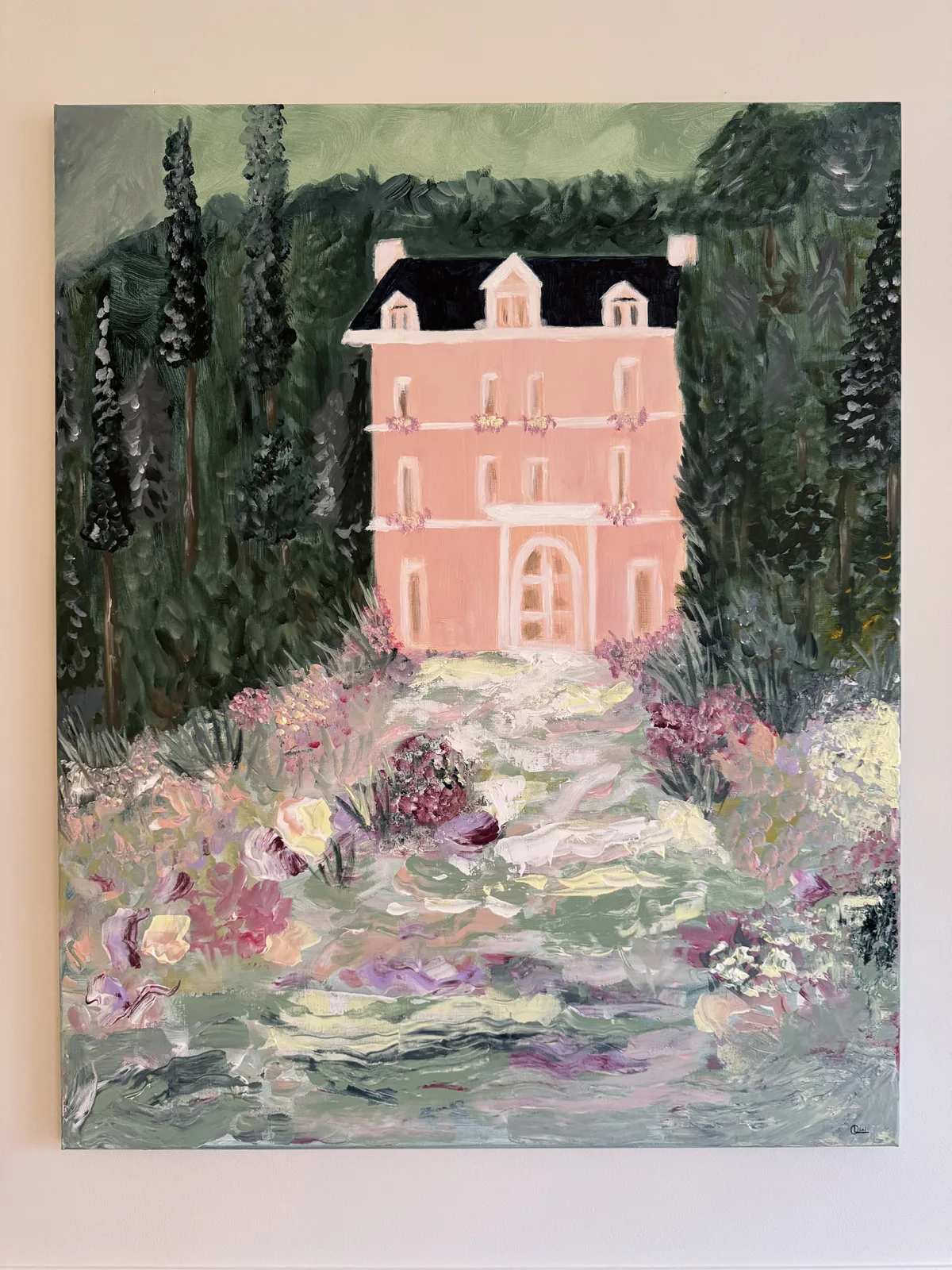 Akrylmålning No.89 Villa Botaniska av Sofia Oliai