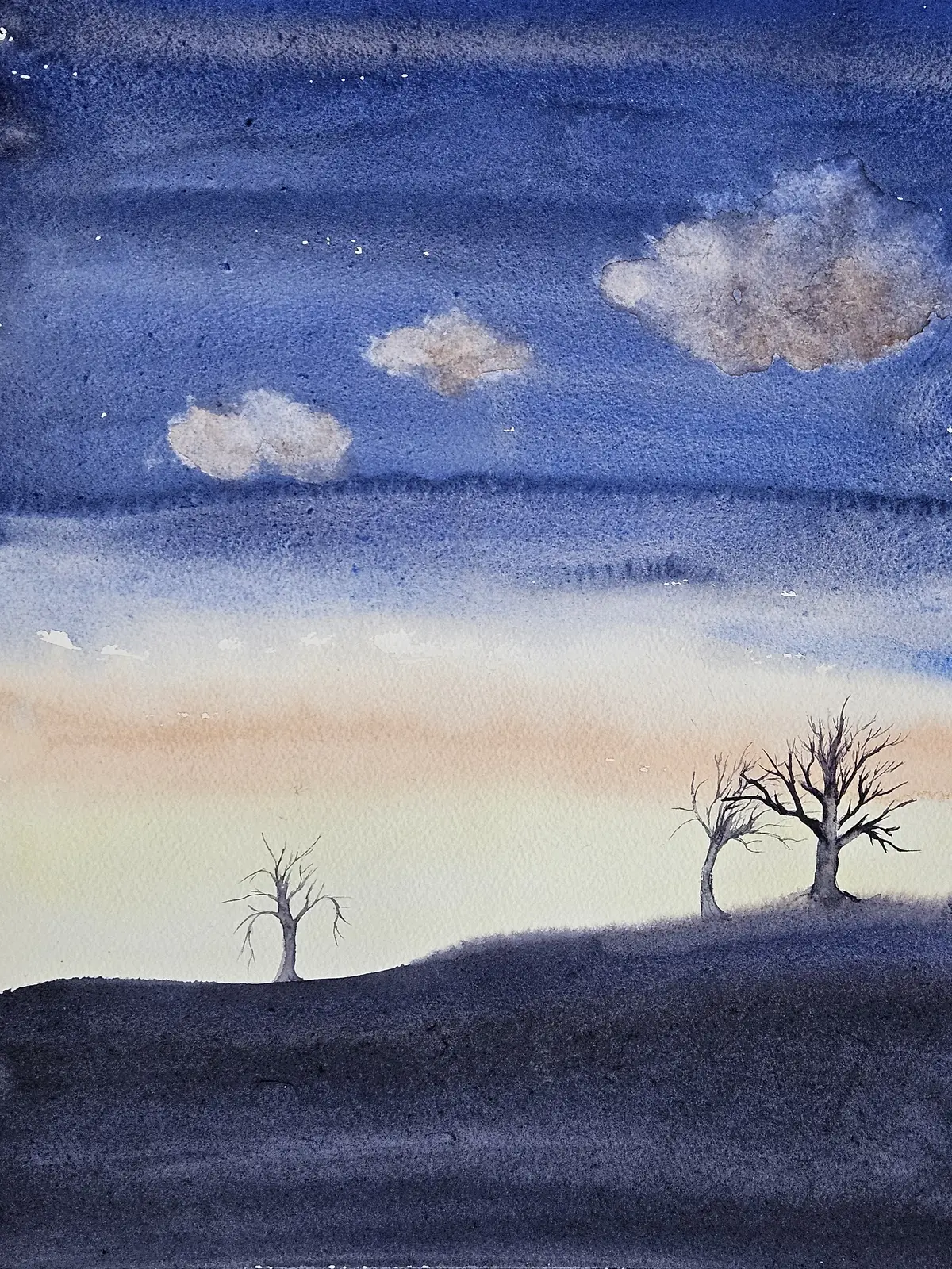 Akvarell Två plus ett av Mia Wahlberg